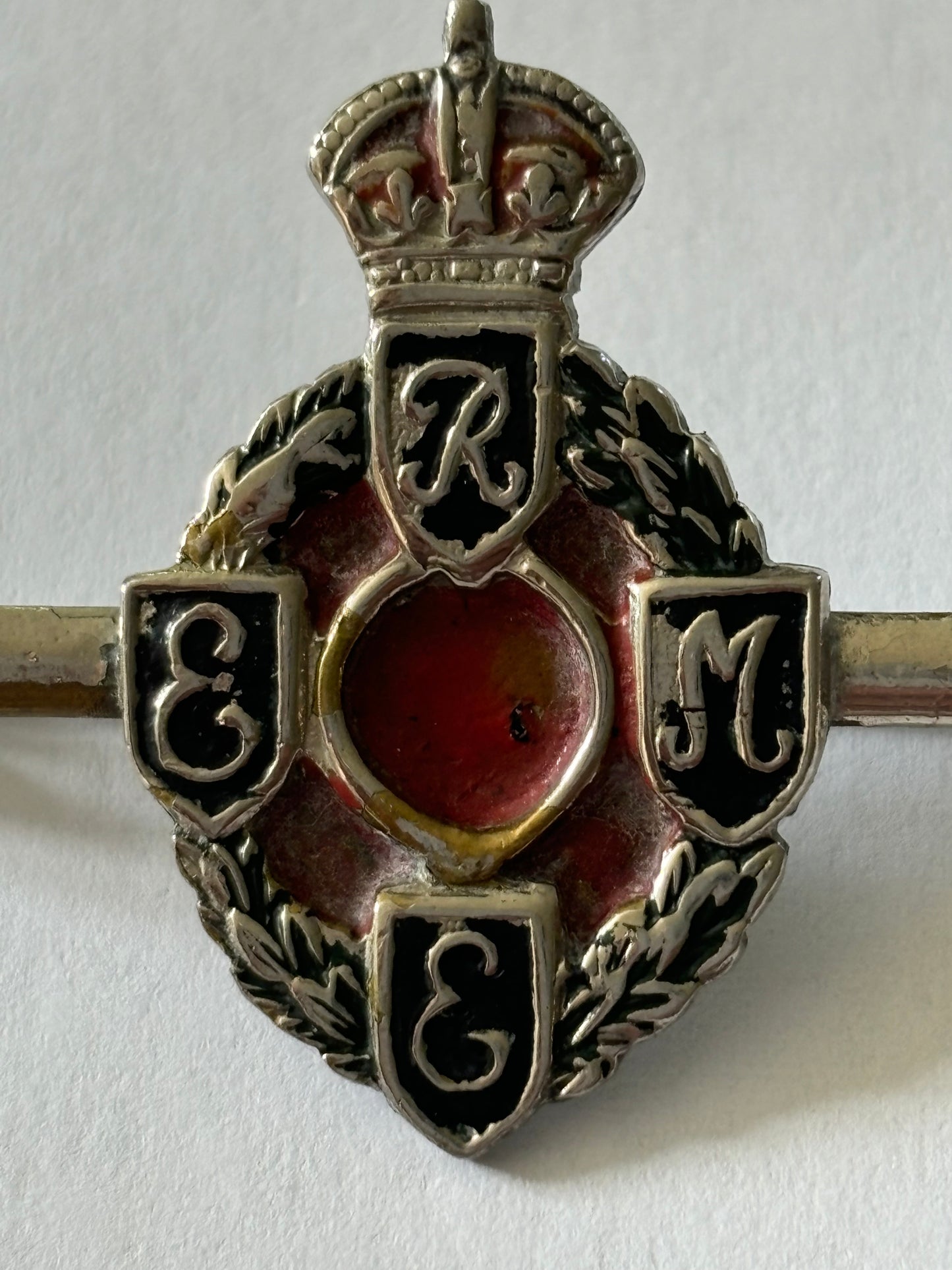 REME Silver & Enamel Sweetheart Brooch