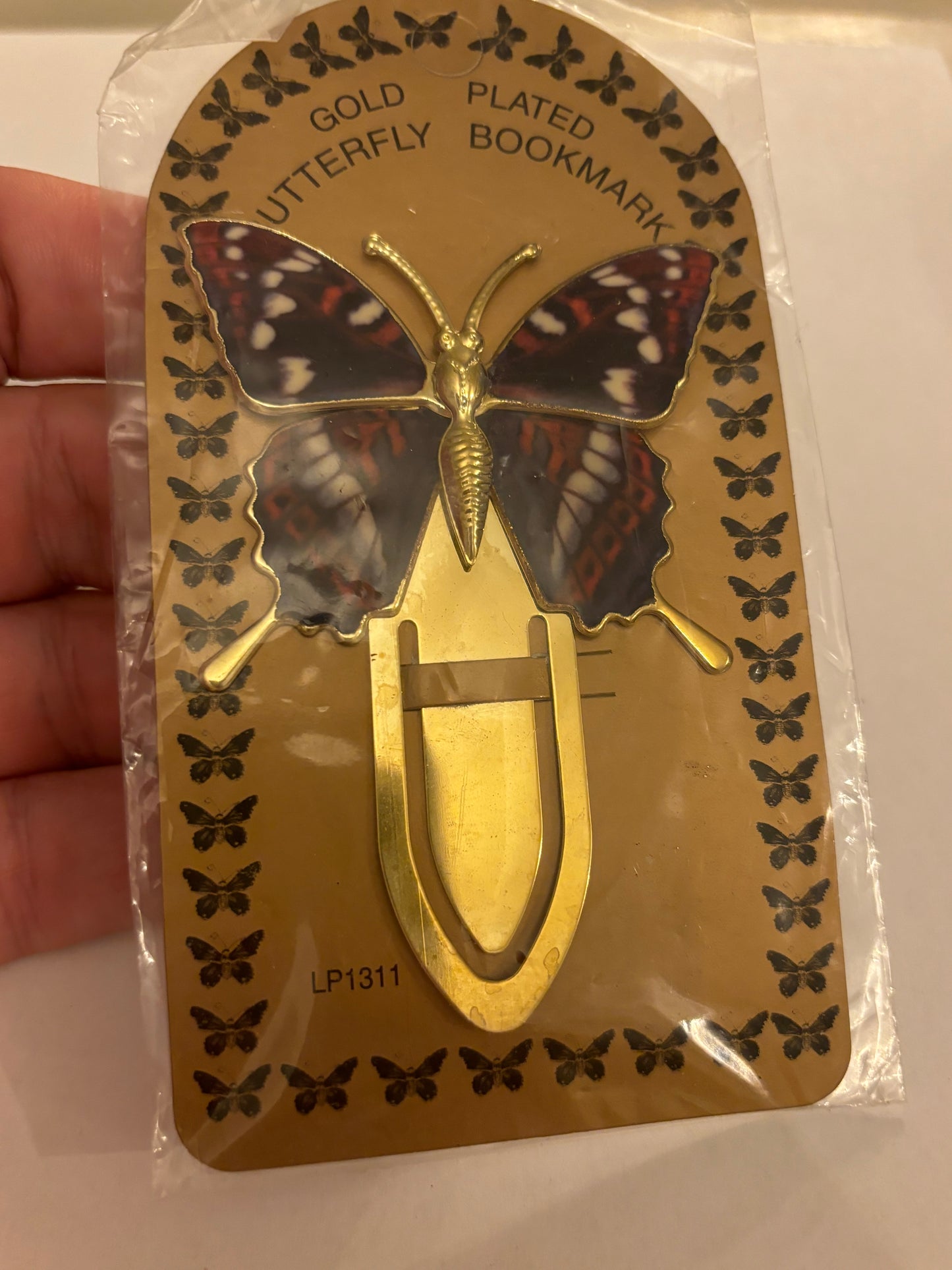 Gold plated butterfly bookmark