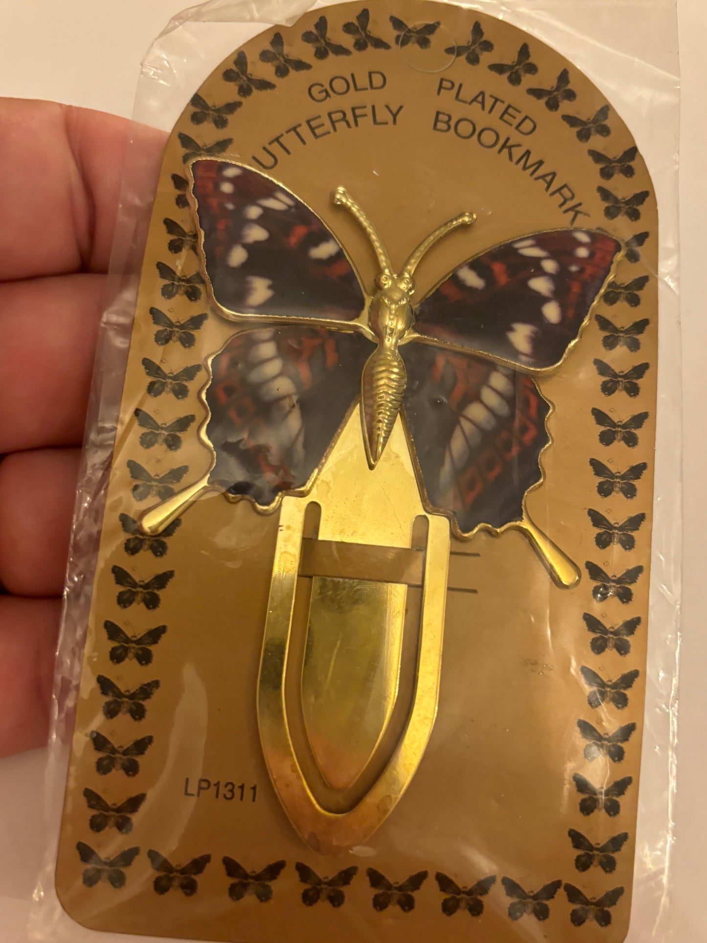 Gold plated butterfly bookmark