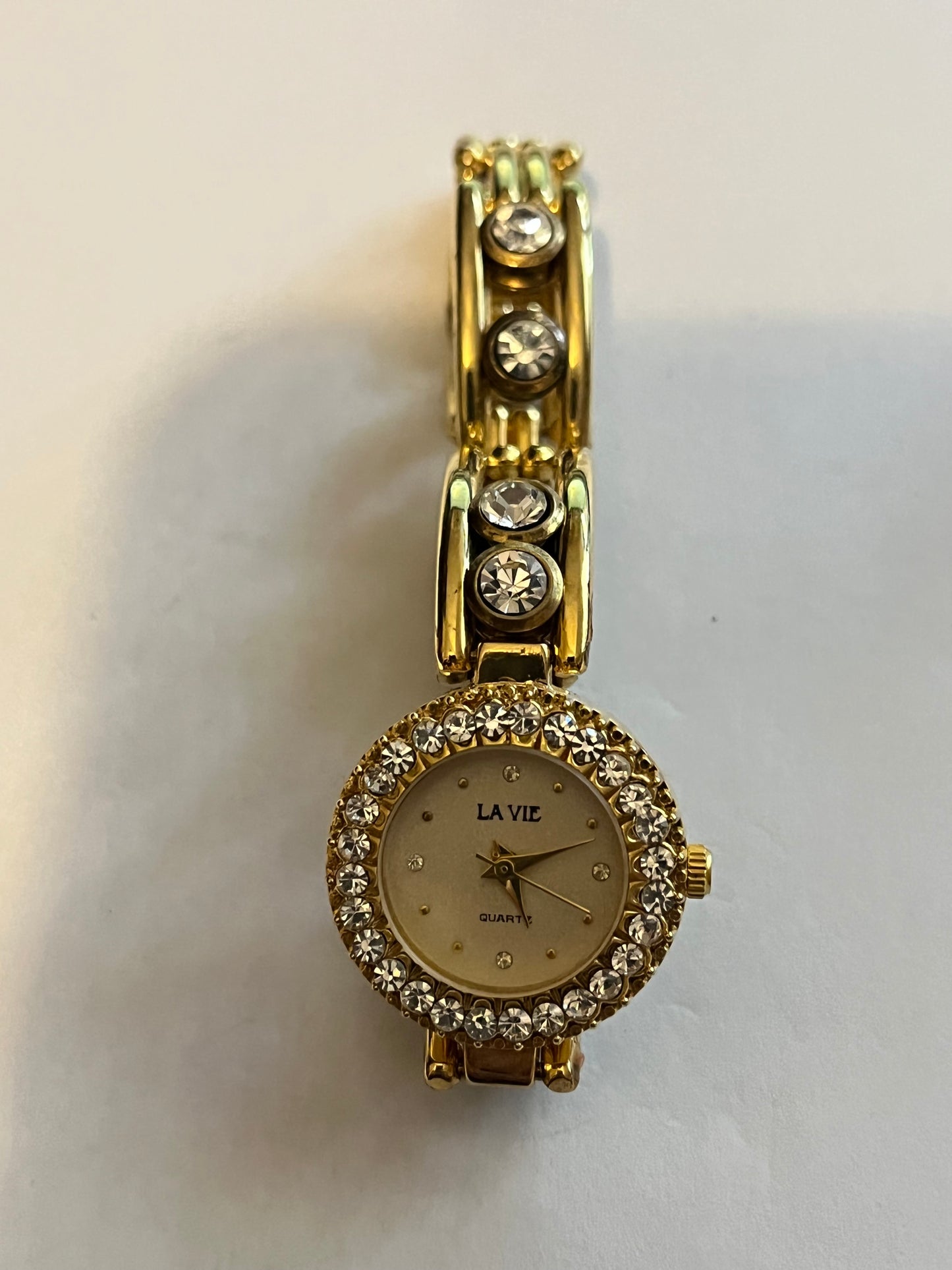 La Vie - Gold Ladies Jewelled Wristwatch - Untested