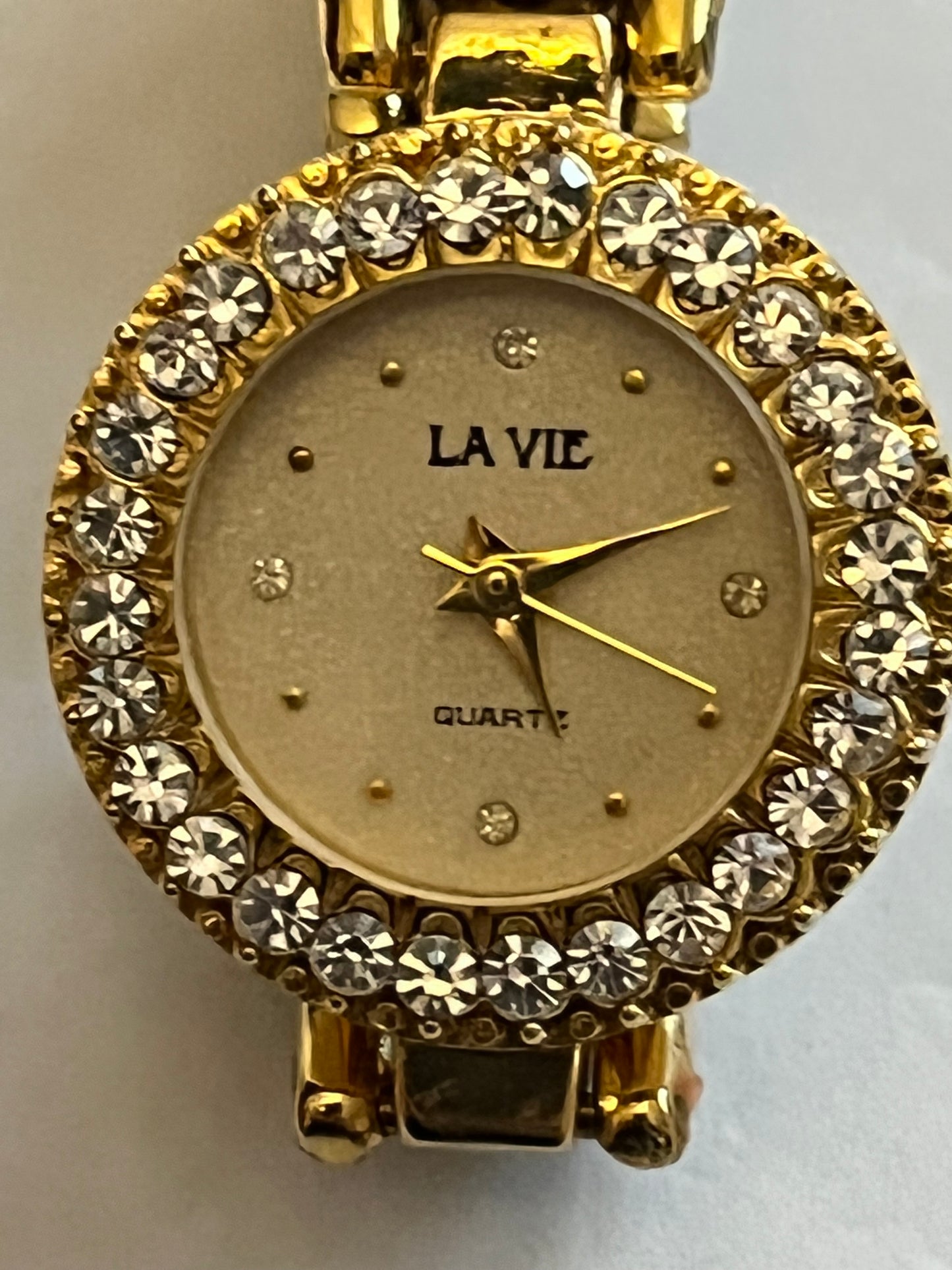 La Vie - Gold Ladies Jewelled Wristwatch - Untested