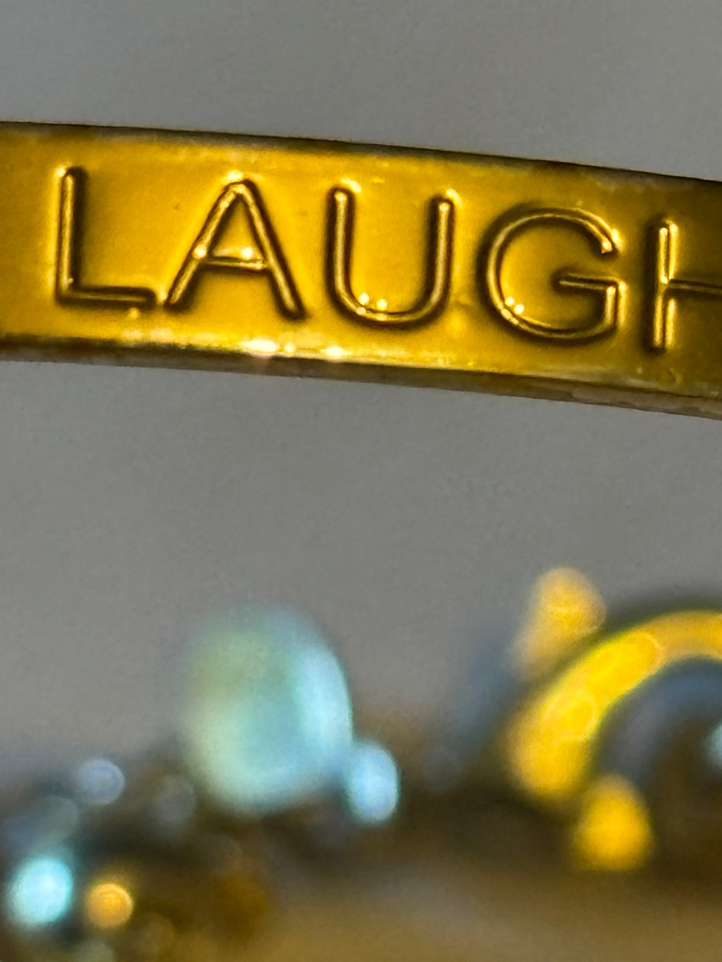 Live, Laugh, Love gold metal Joma Bangle