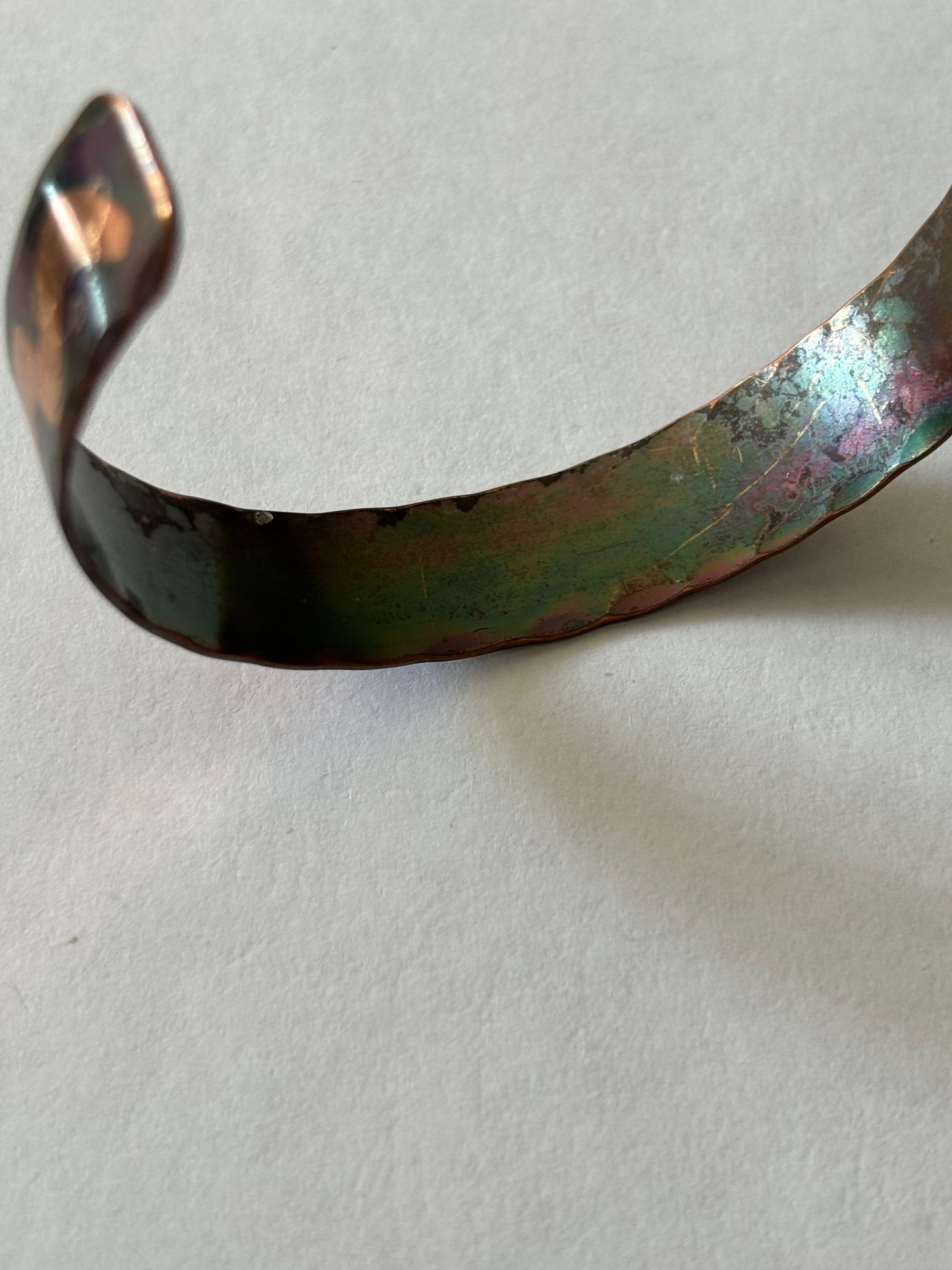 Copper Open Bangle with zig zag pattern