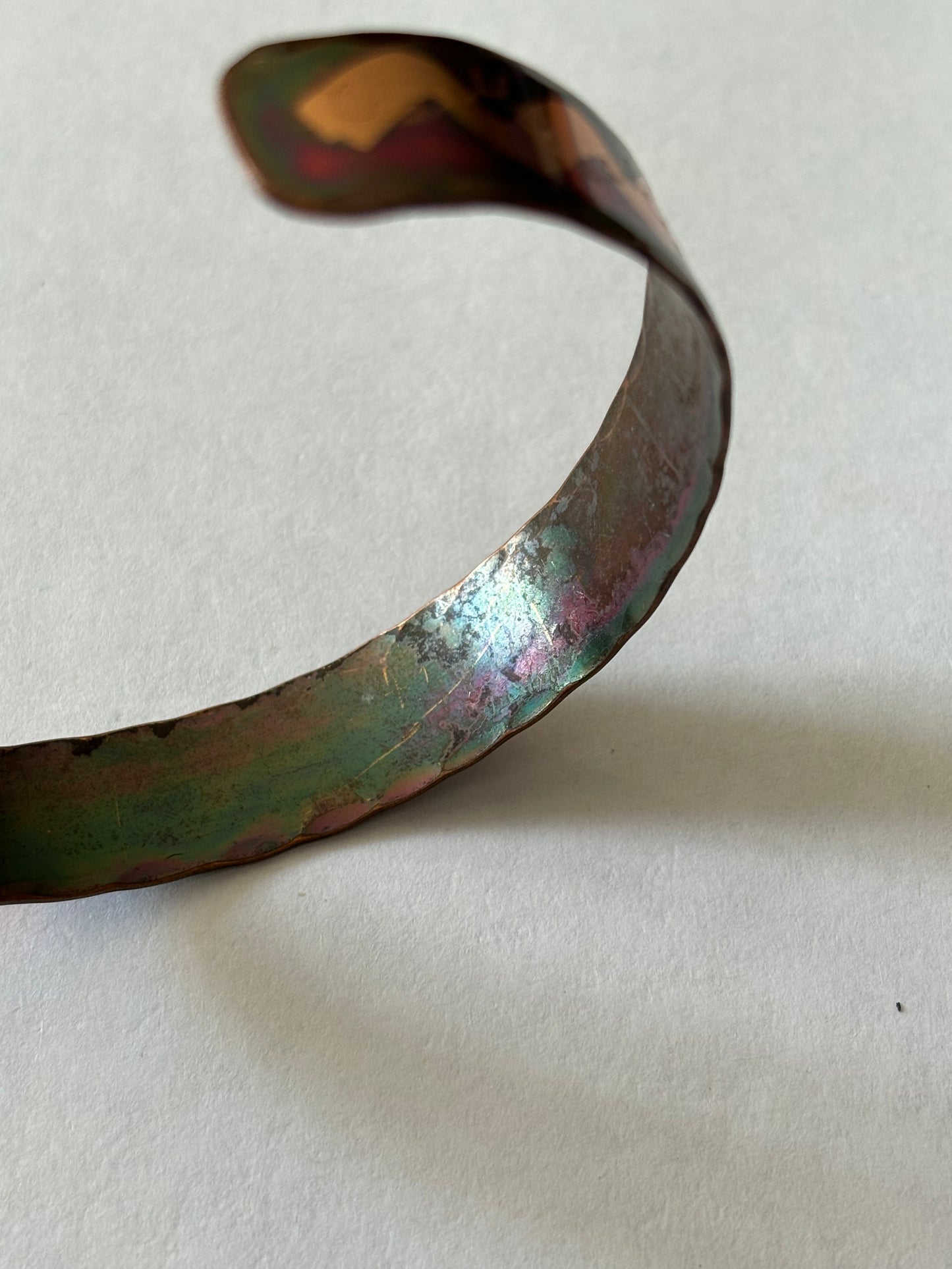 Copper Open Bangle with zig zag pattern