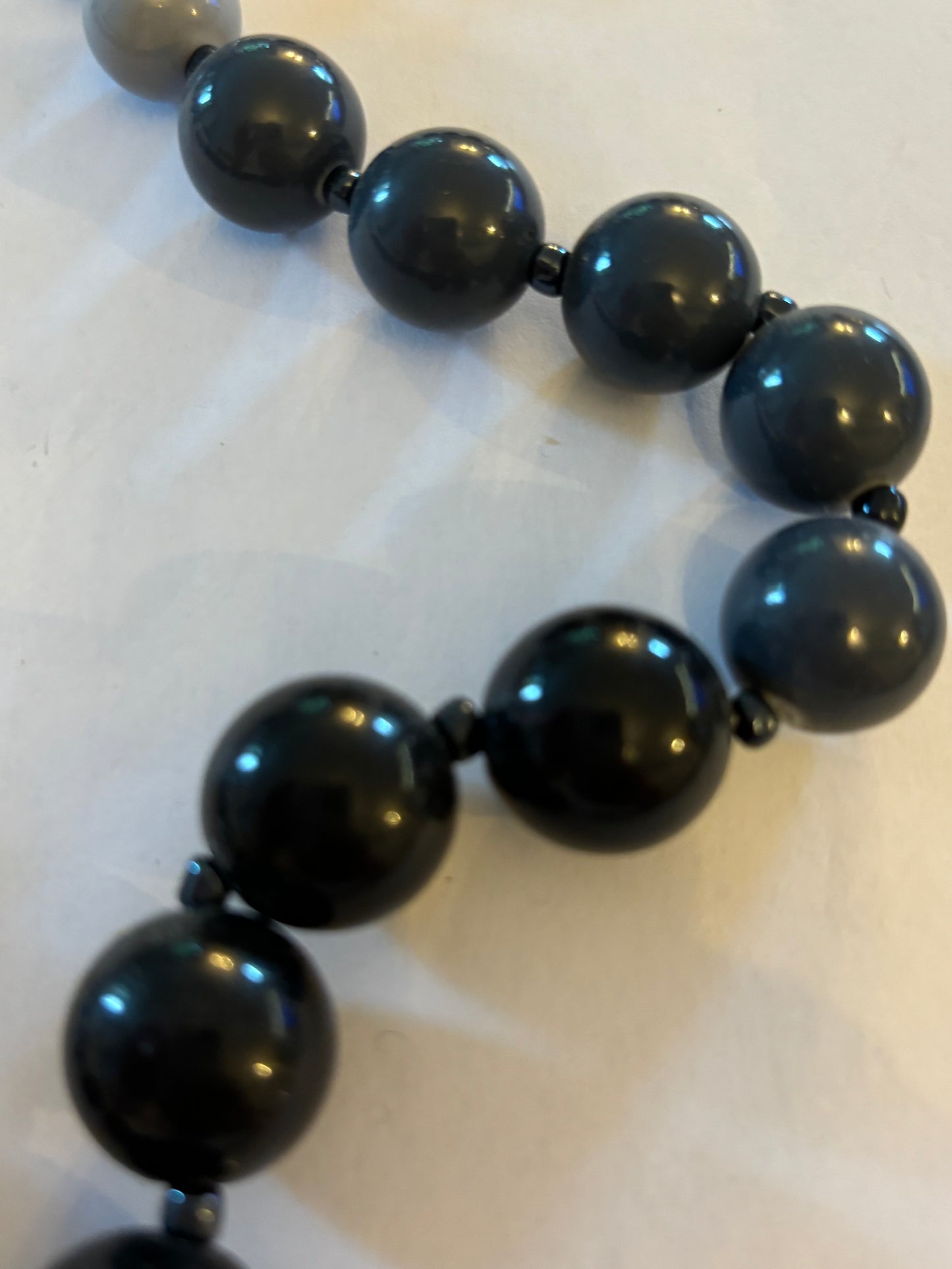 Black and Grey graduated bead necklace