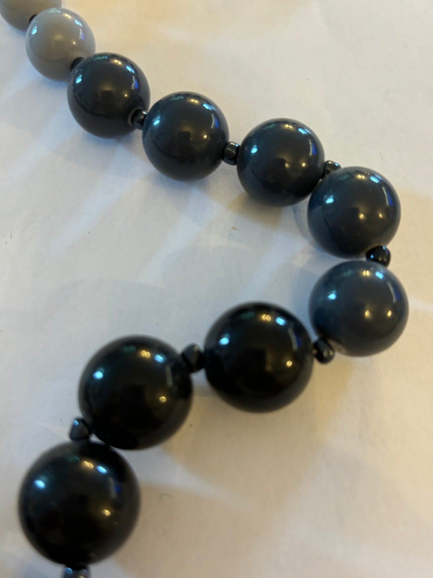 Black and Grey graduated bead necklace