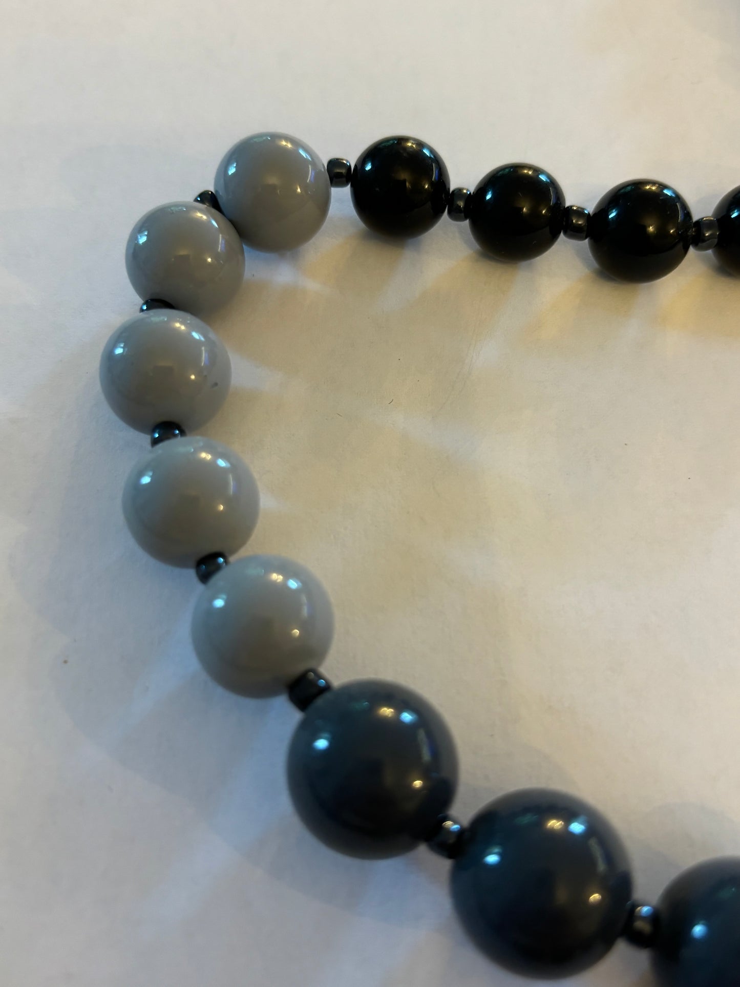 Black and Grey graduated bead necklace