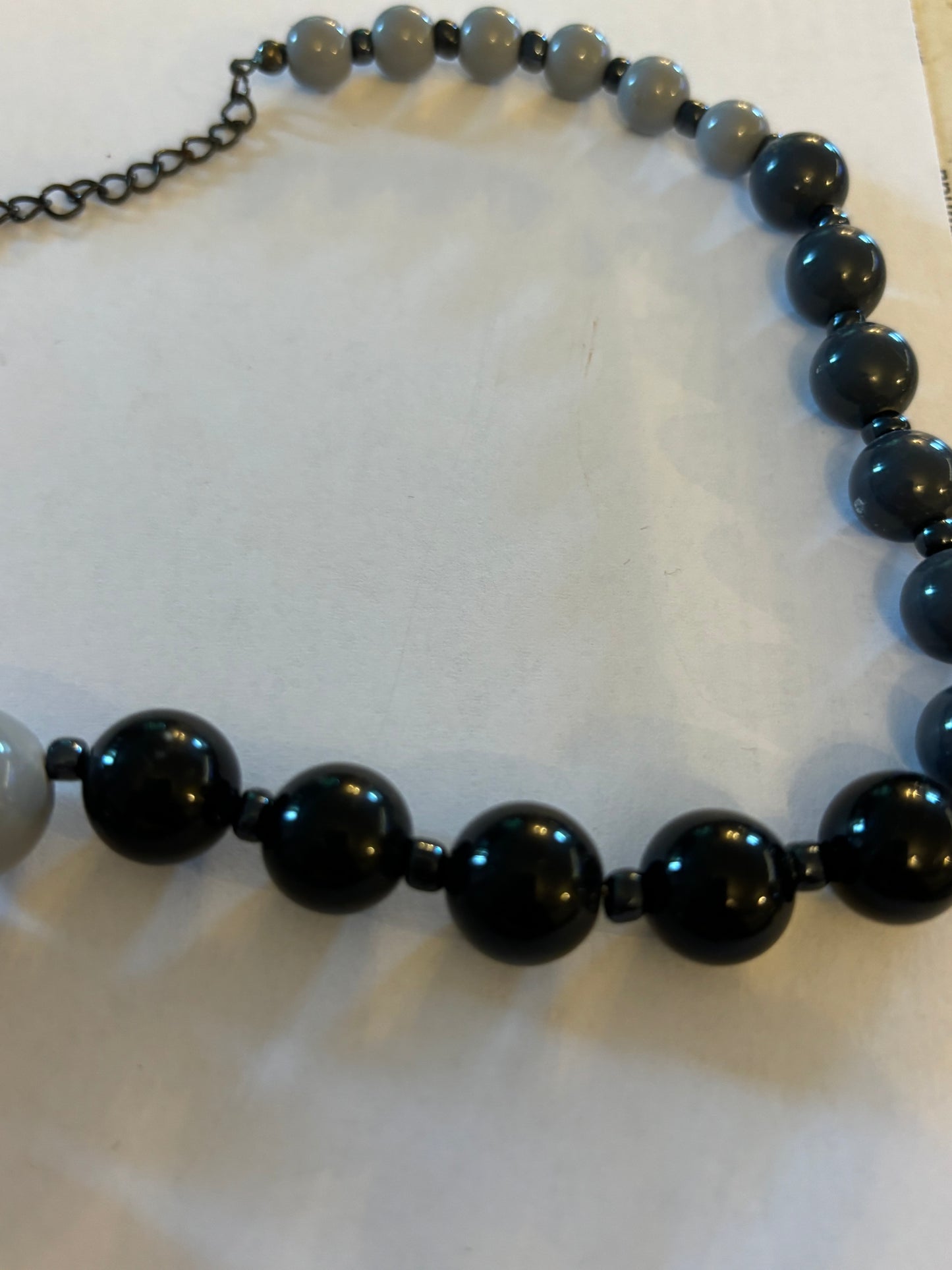 Black and Grey graduated bead necklace