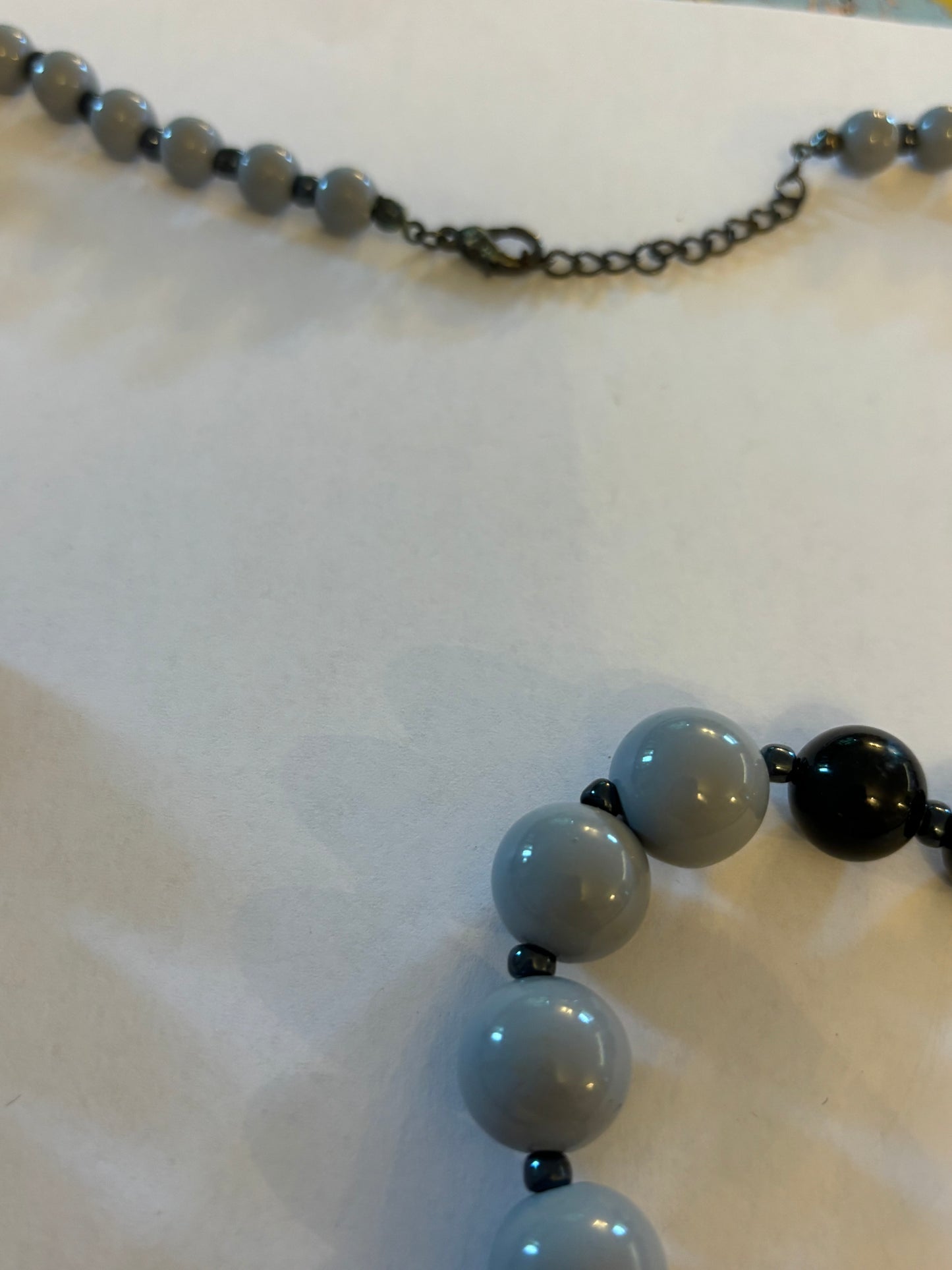 Black and Grey graduated bead necklace