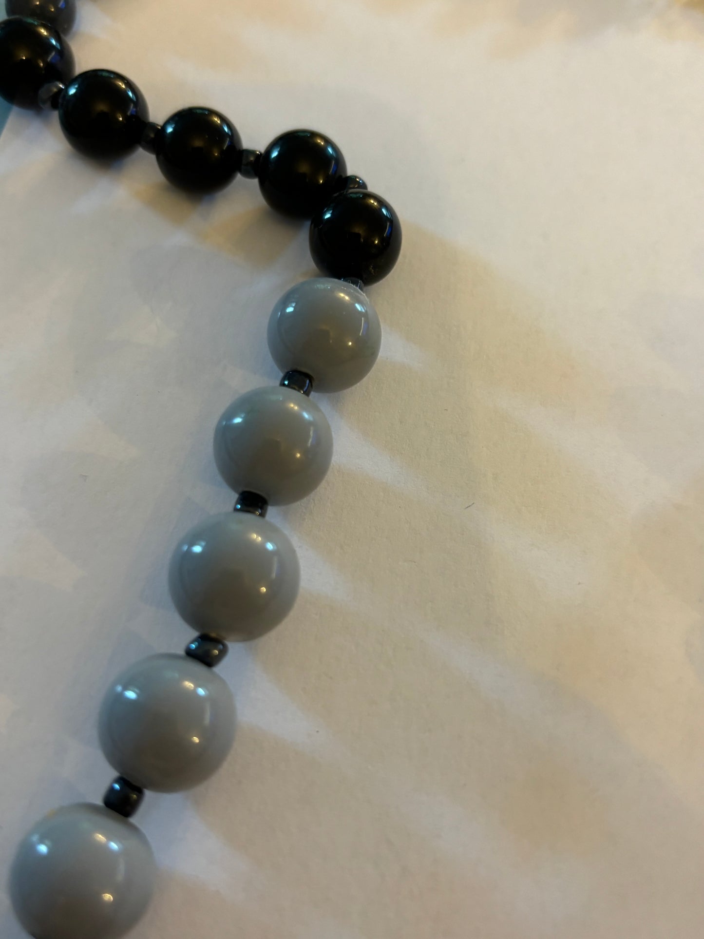 Black and Grey graduated bead necklace