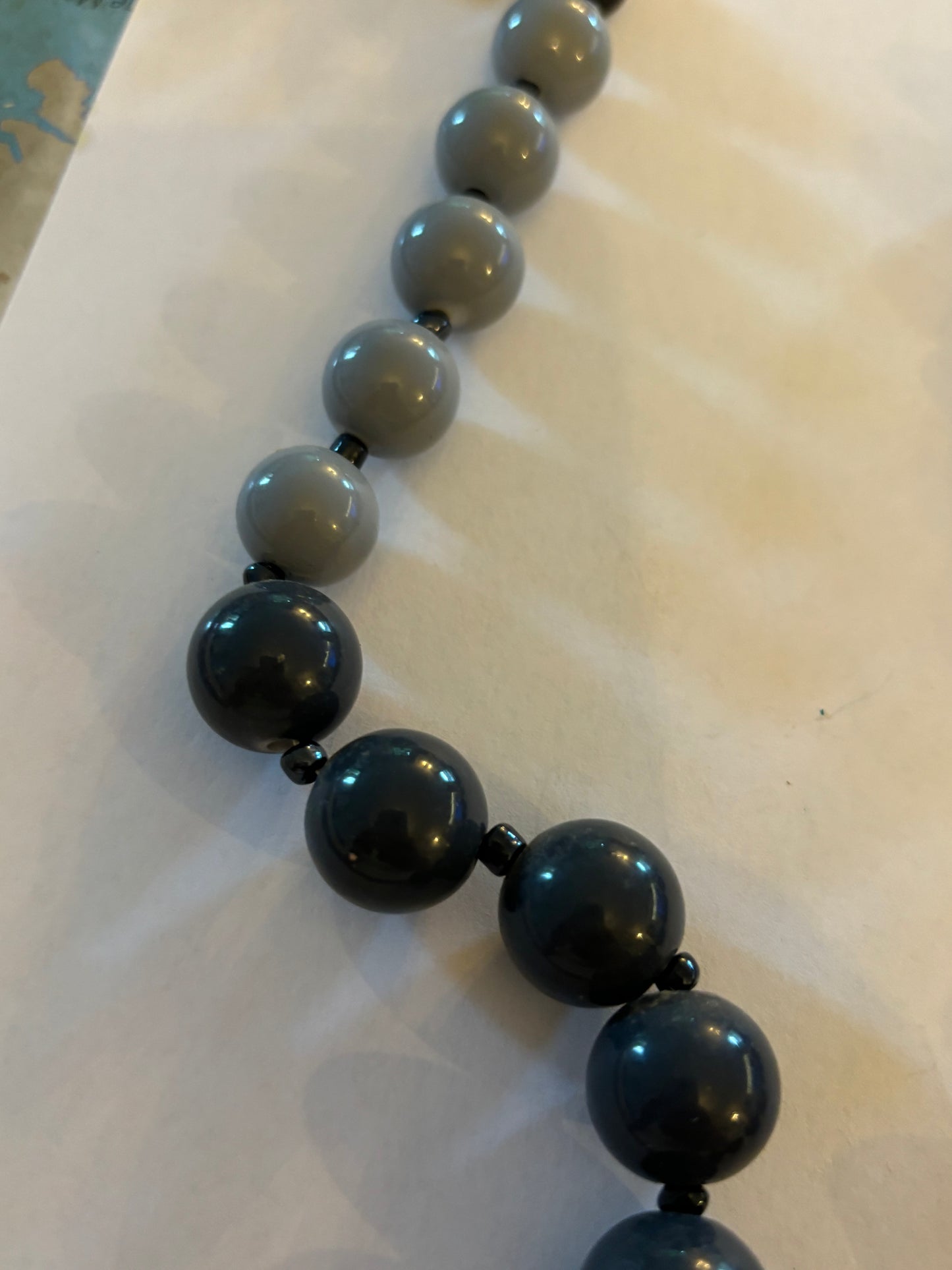 Black and Grey graduated bead necklace