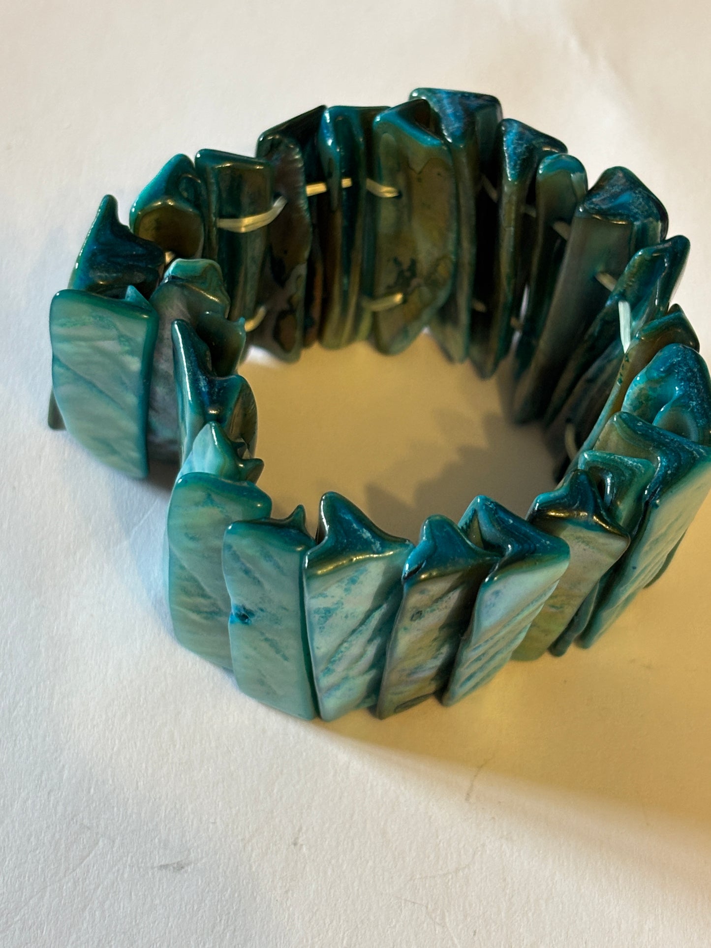 Long turquoise MoP style bracelet