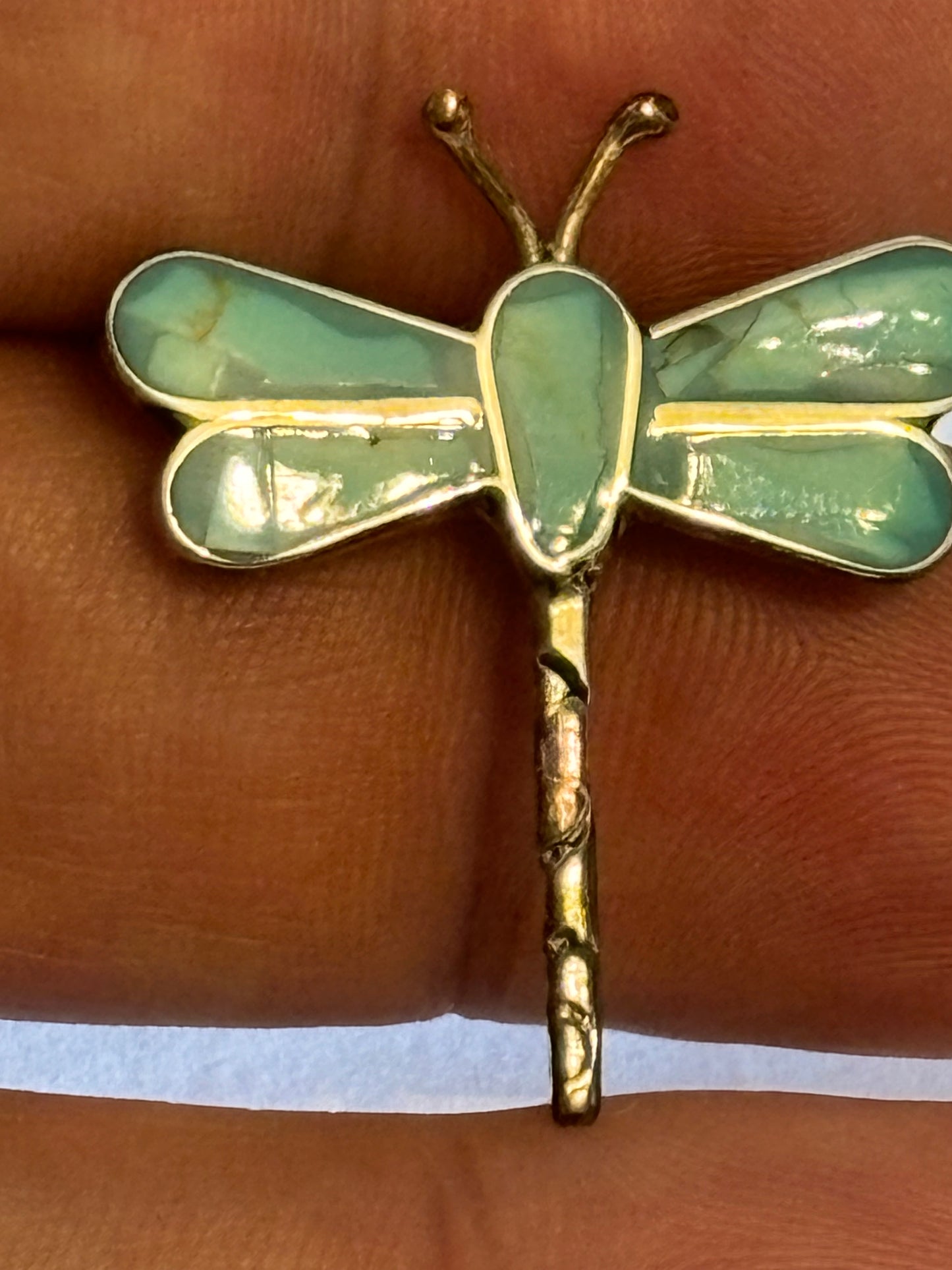 Silver 925 Turquoise Dragonfly Brooch