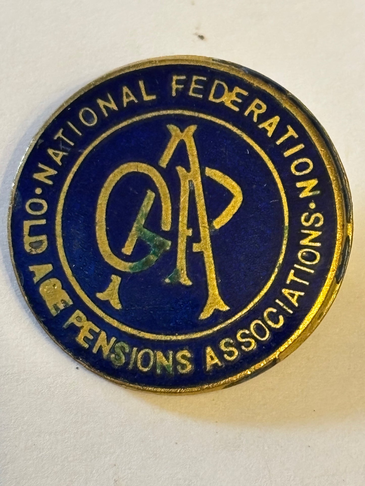 Old age pensions federations metal badge