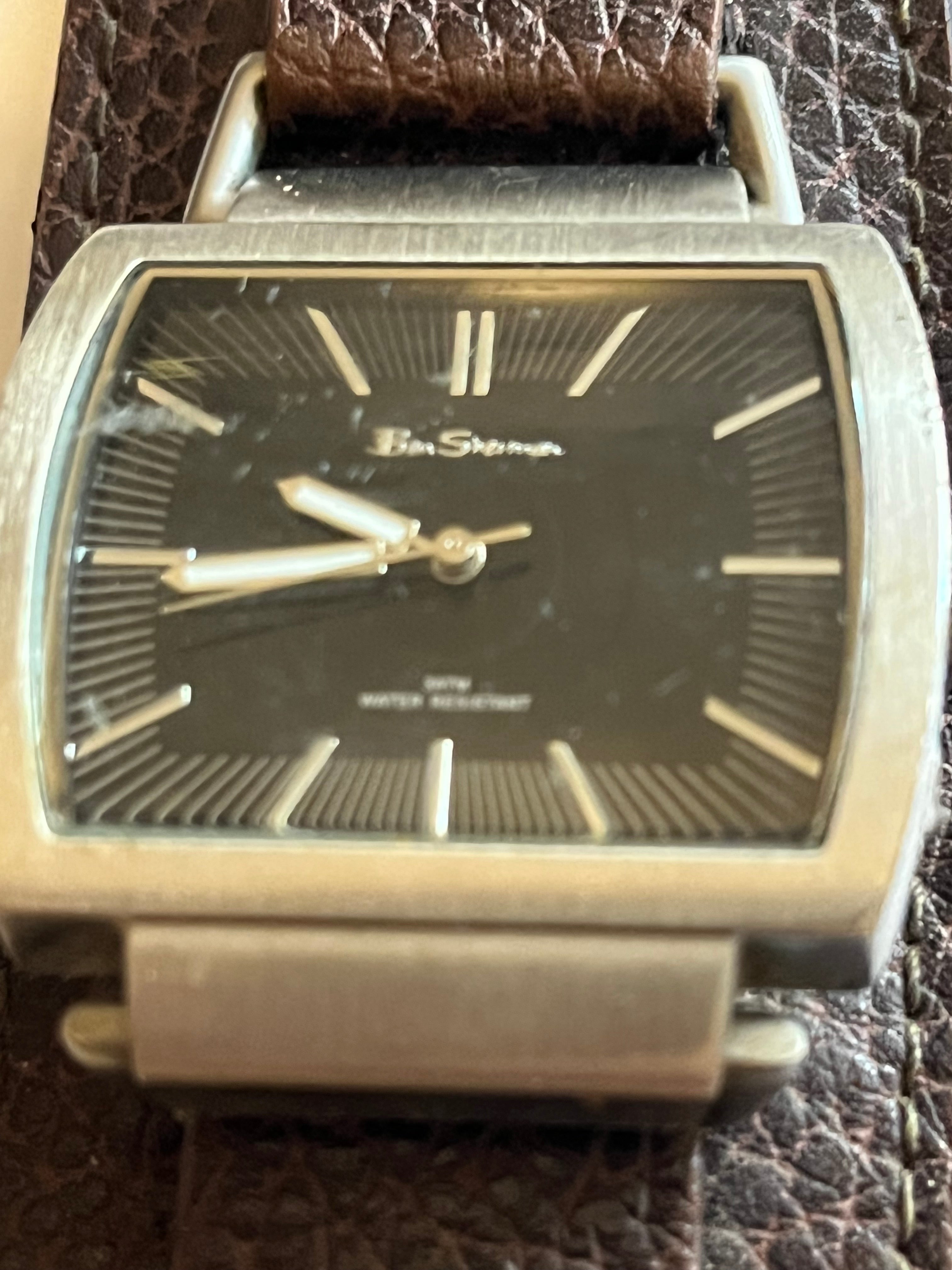 Large Ben Sherman Leather Bracelet Watch Untested