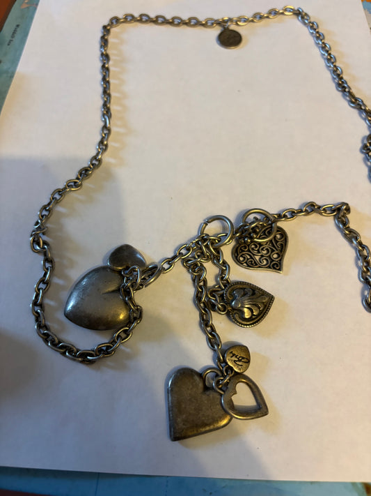 Thick silver Bibi Heart Necklace