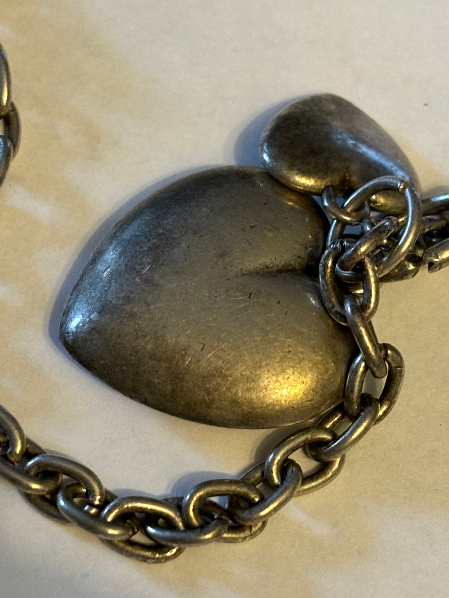 Thick silver Bibi Heart Necklace