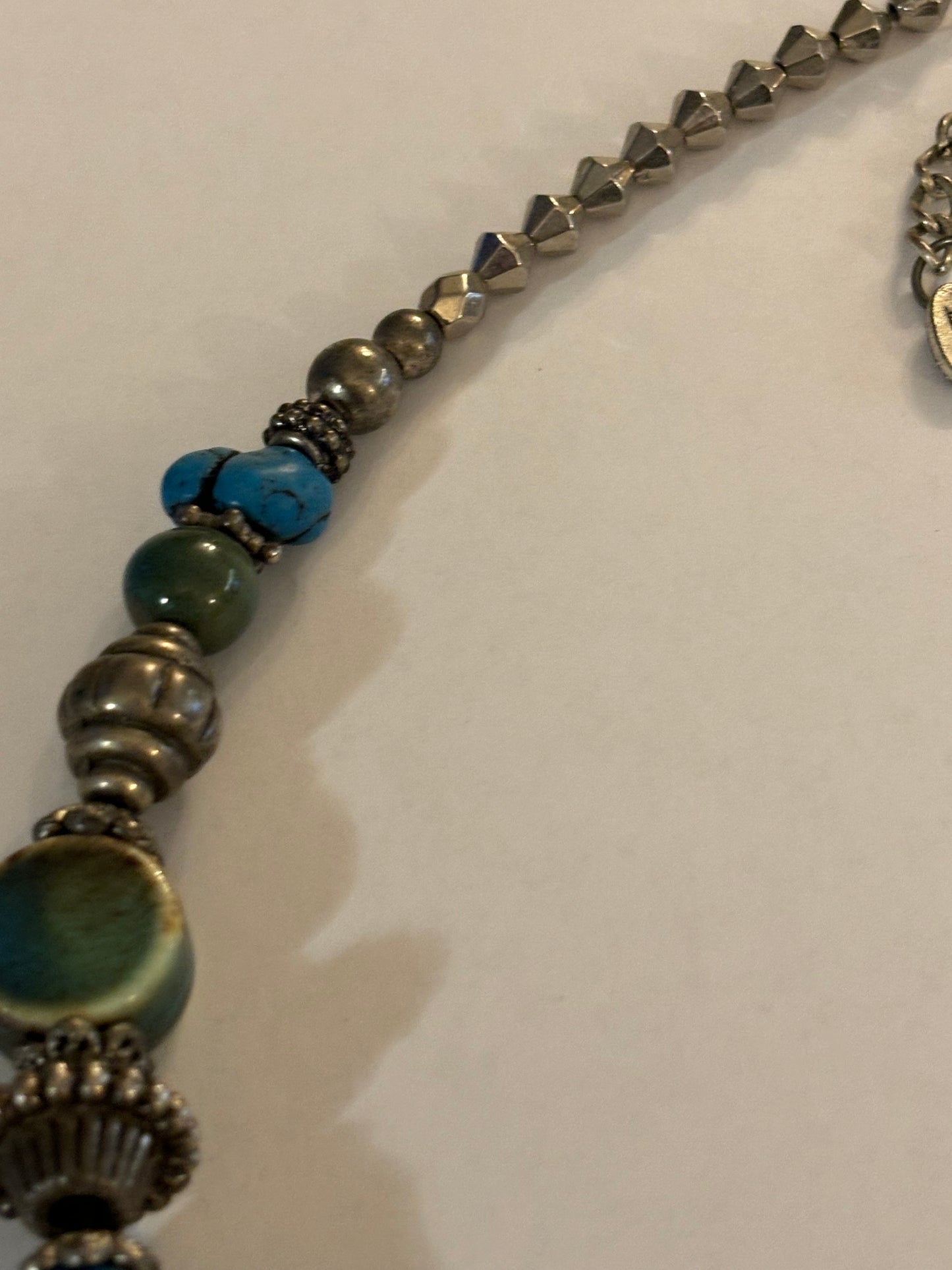 DG Silver and Turquoise decorative bead necklace