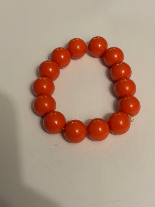 Bright round orange bead bracelet