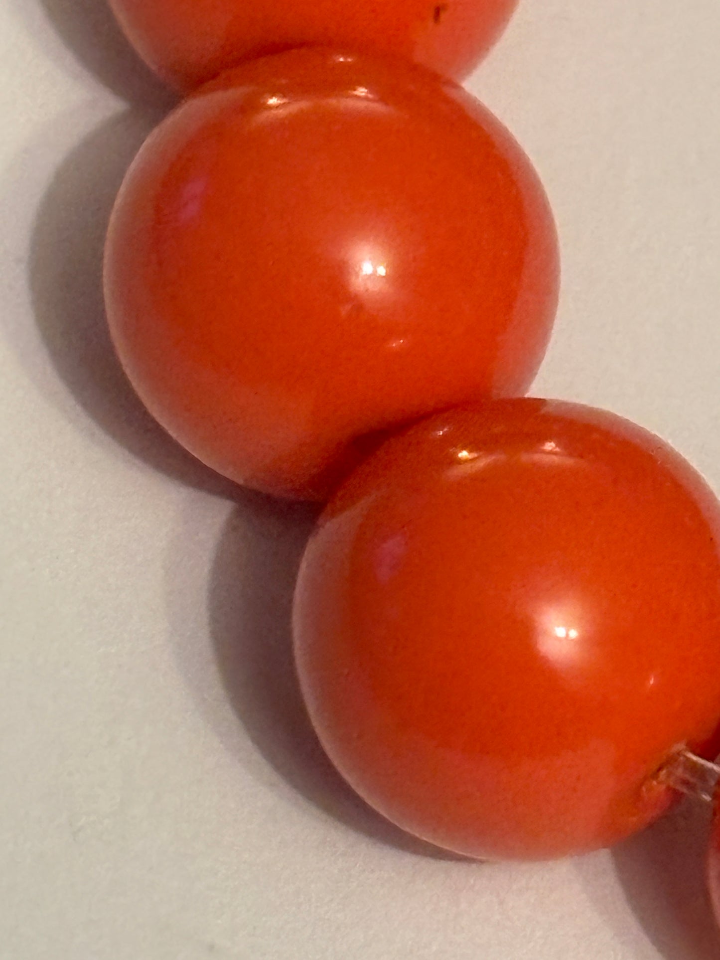 Bright round orange bead bracelet