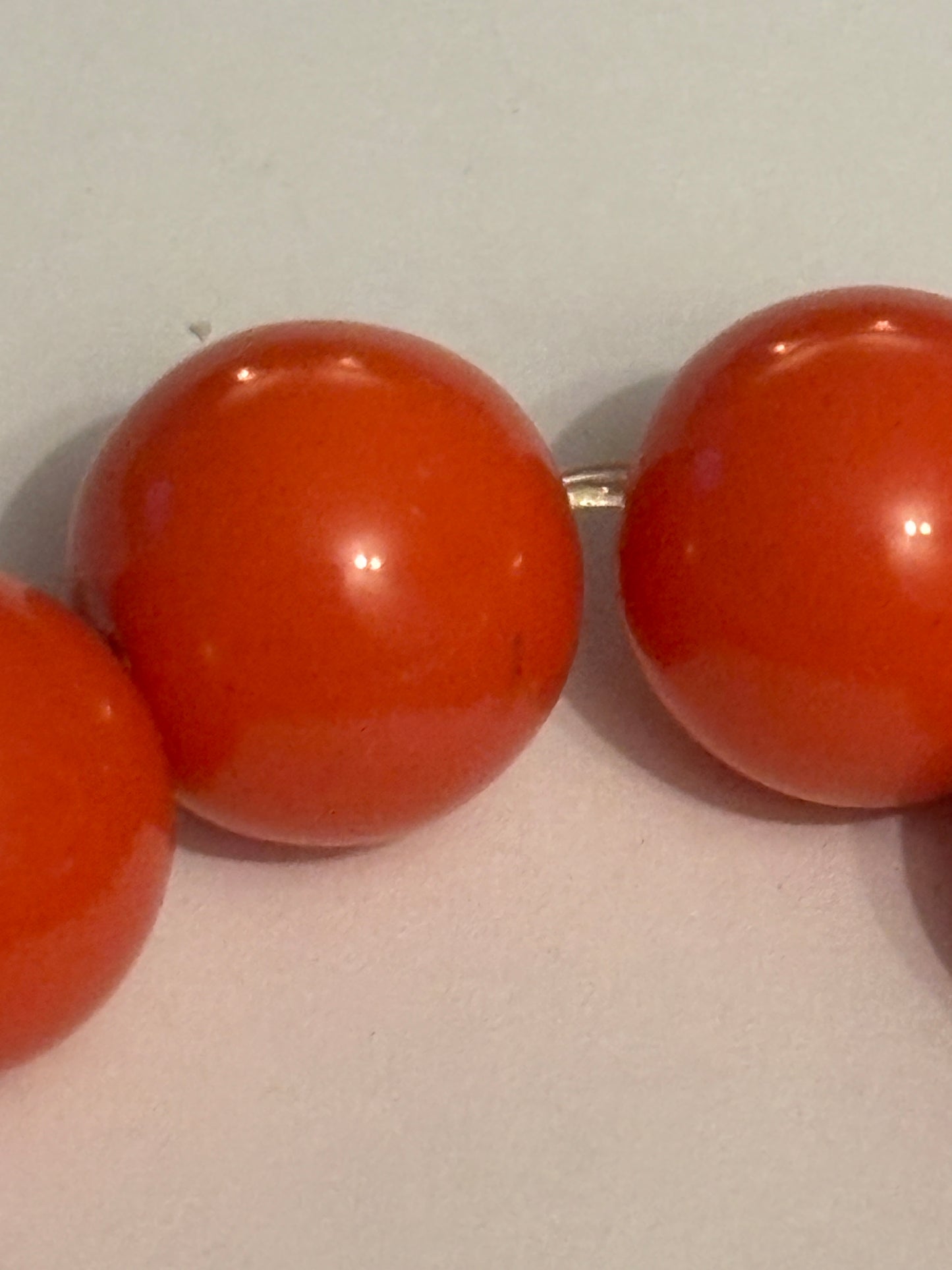 Bright round orange bead bracelet