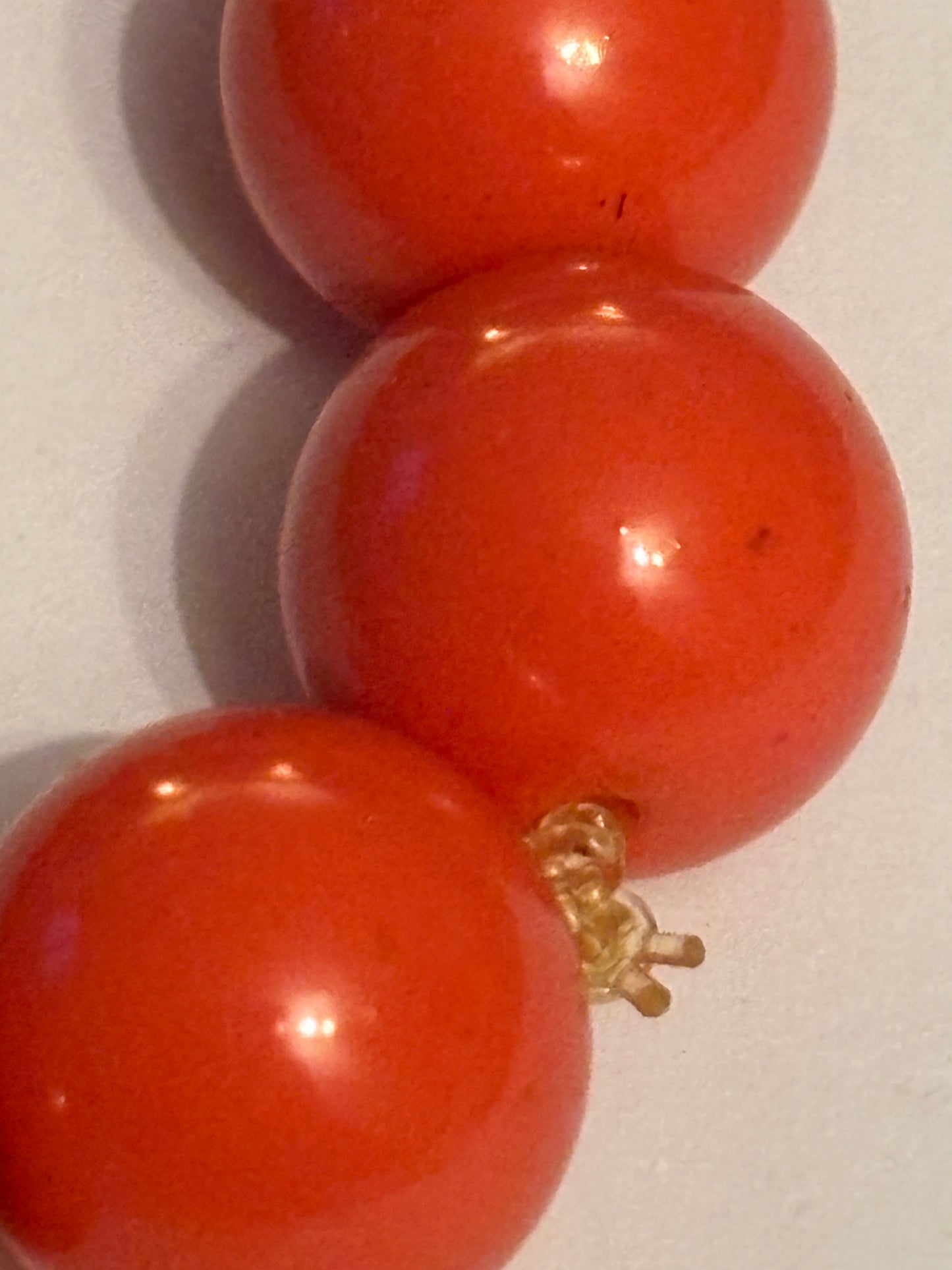 Bright round orange bead bracelet