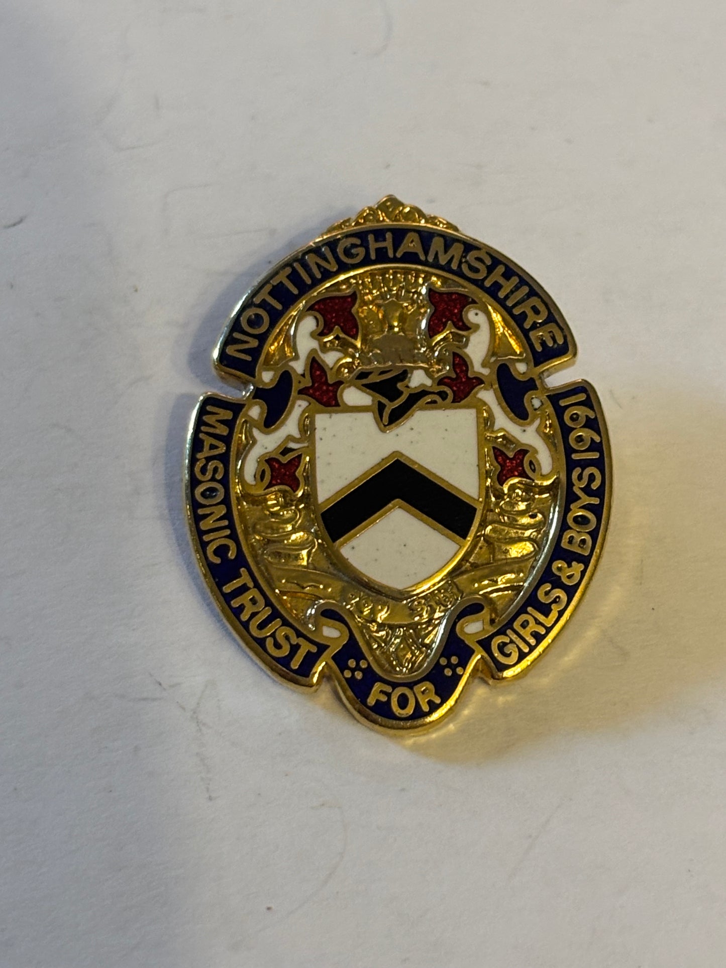 Nottinghamshire masonic pin badge