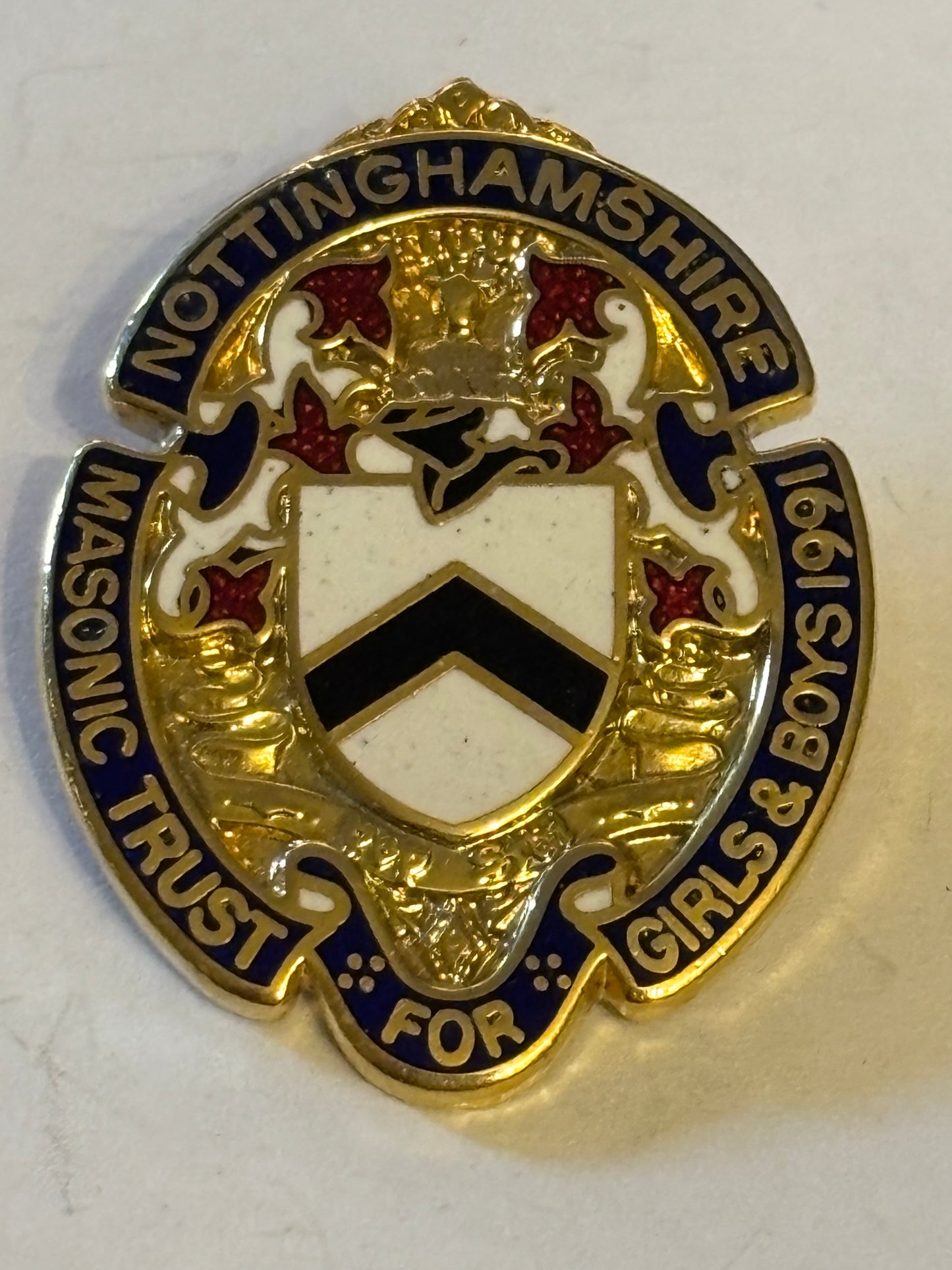 Nottinghamshire masonic pin badge