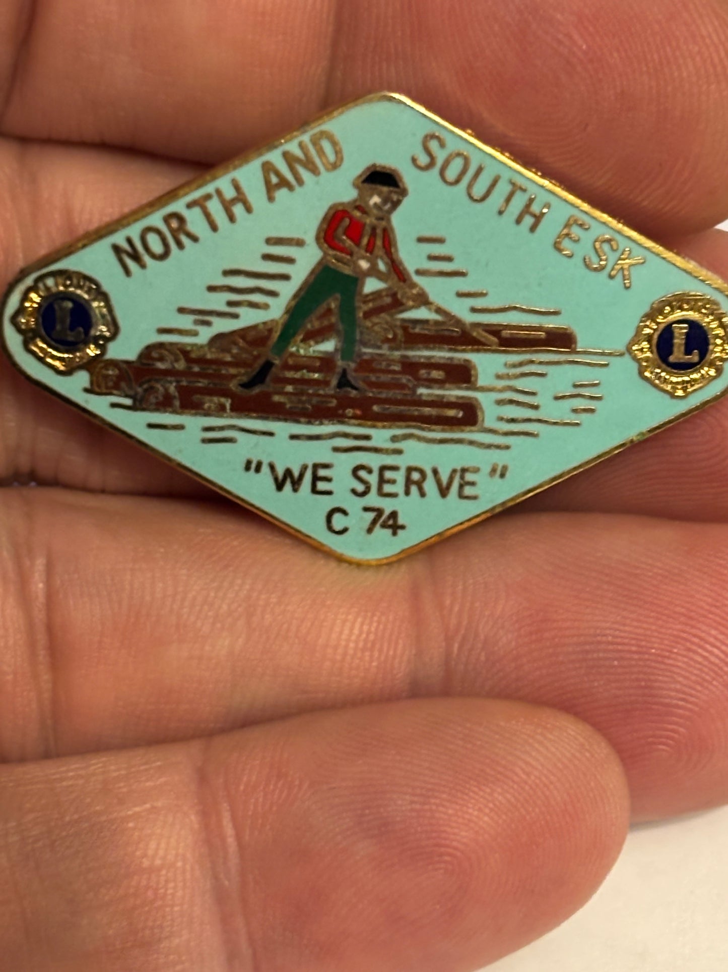 Lions Club - North and South ESK - We Serve badge - Rare