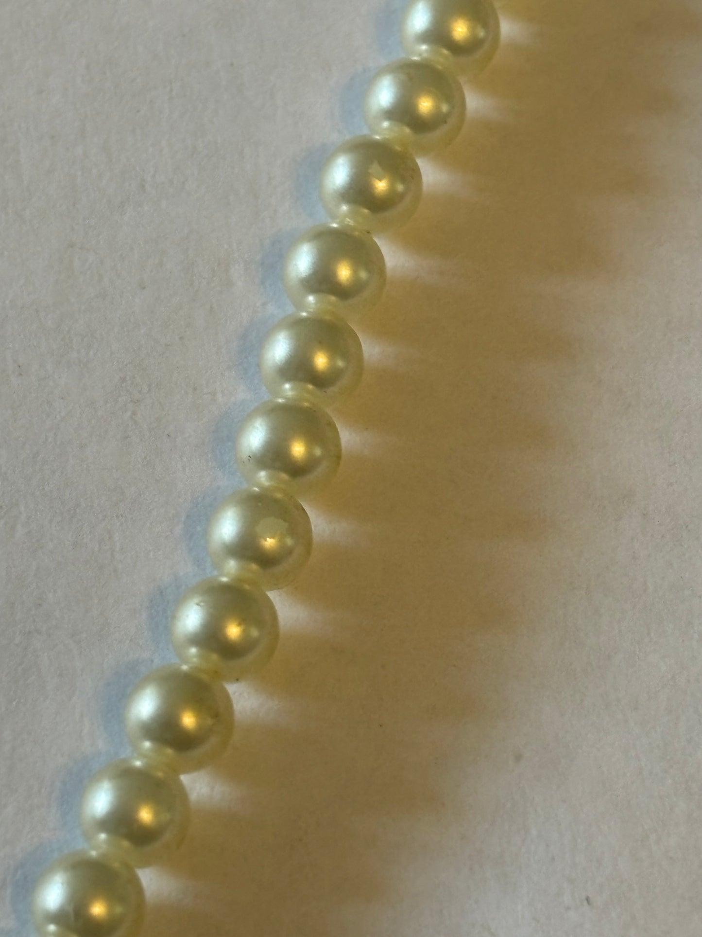 Vintage pearl style necklace with peardrop pearlescent drop and diamante