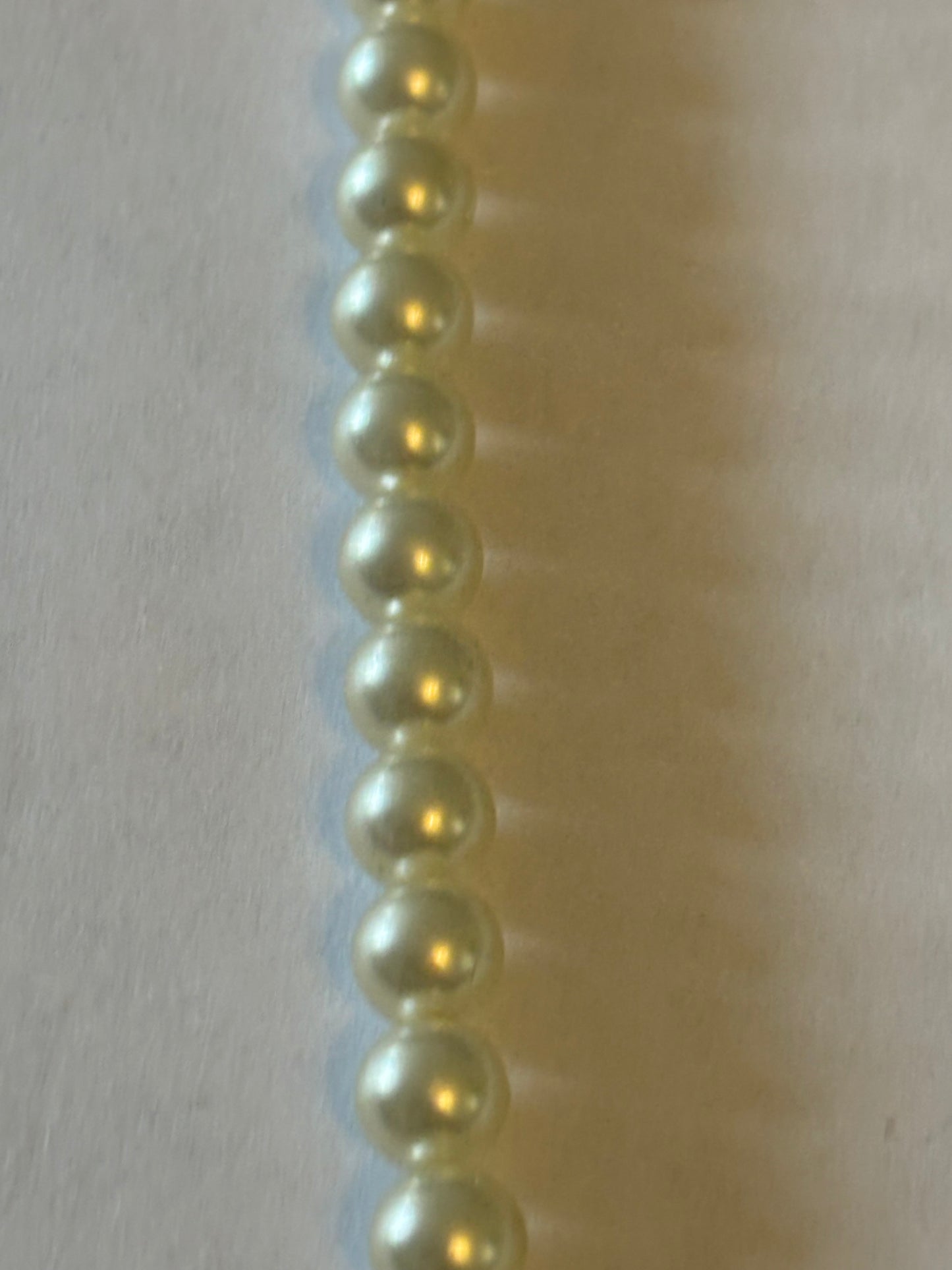 Vintage pearl style necklace with peardrop pearlescent drop and diamante