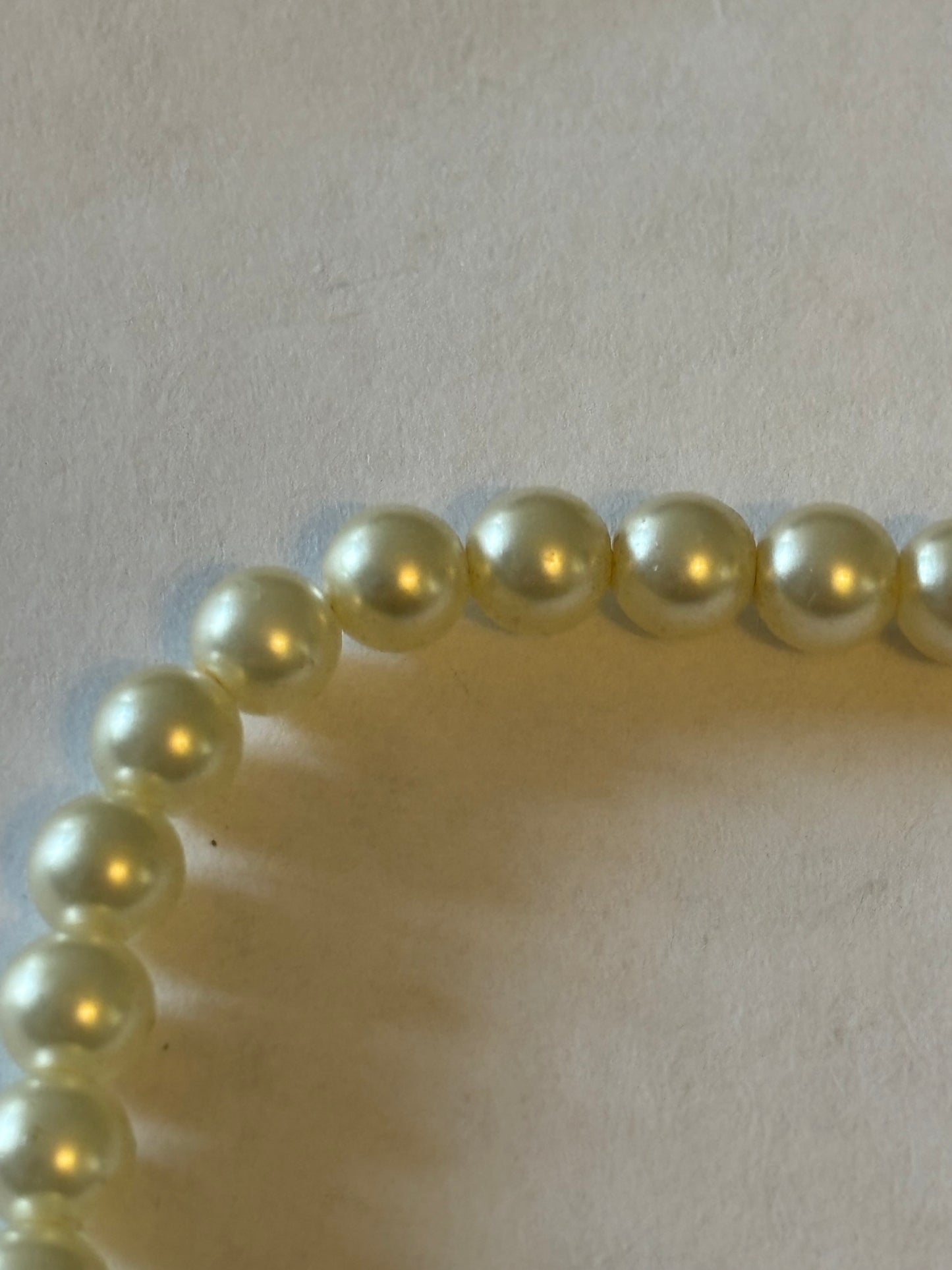 Vintage pearl style necklace with peardrop pearlescent drop and diamante