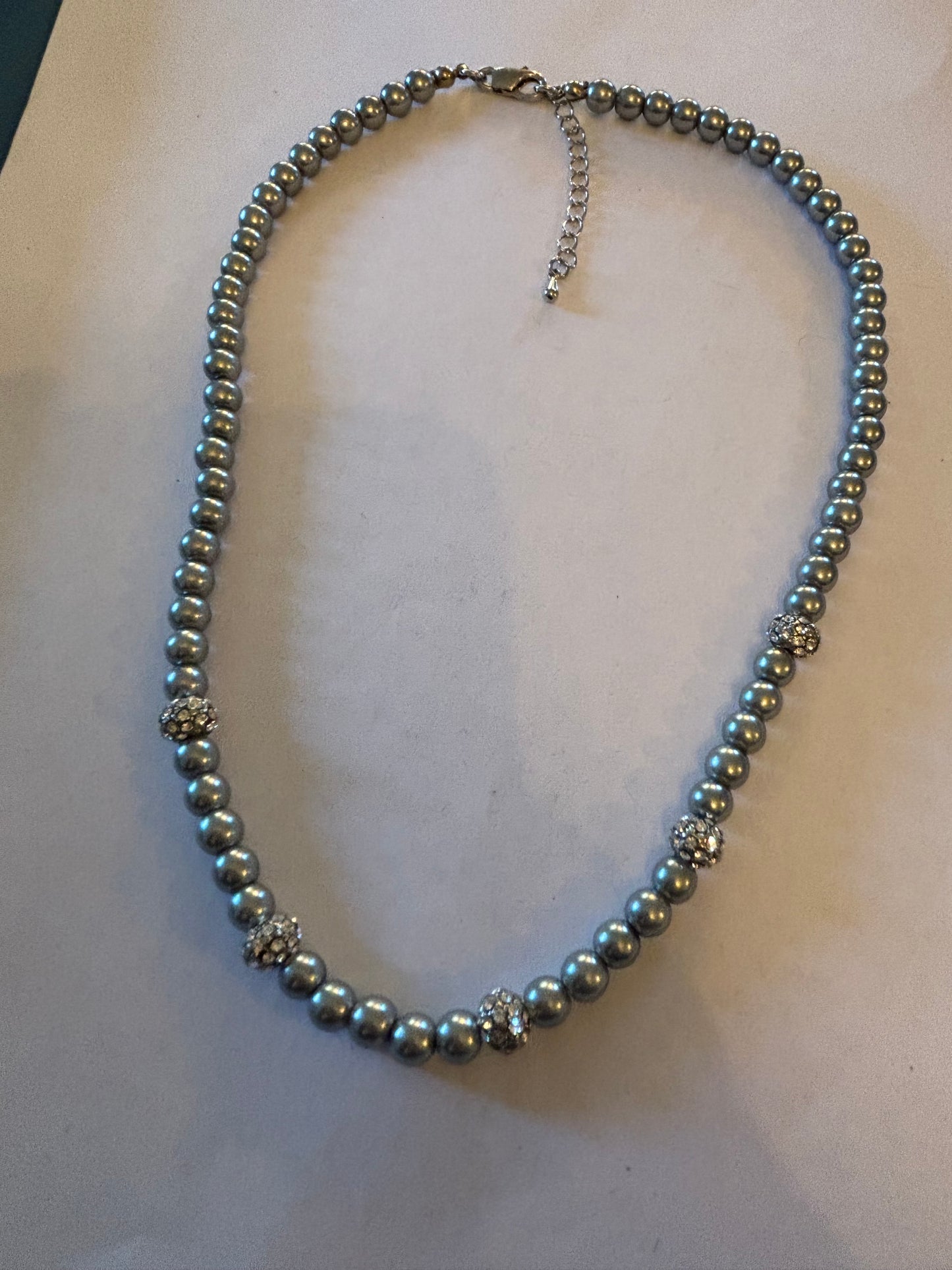 Tide Jewellery - Silver and Diamante bead necklace