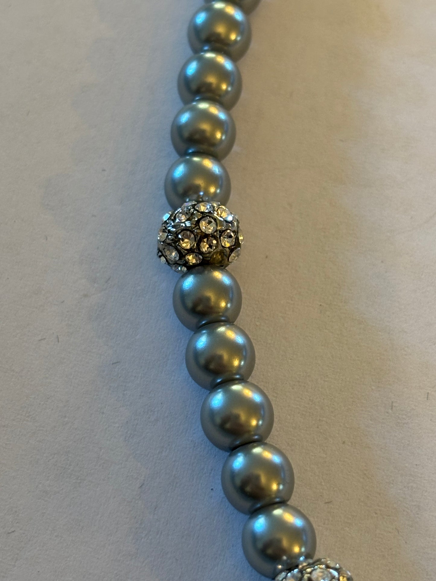 Tide Jewellery - Silver and Diamante bead necklace