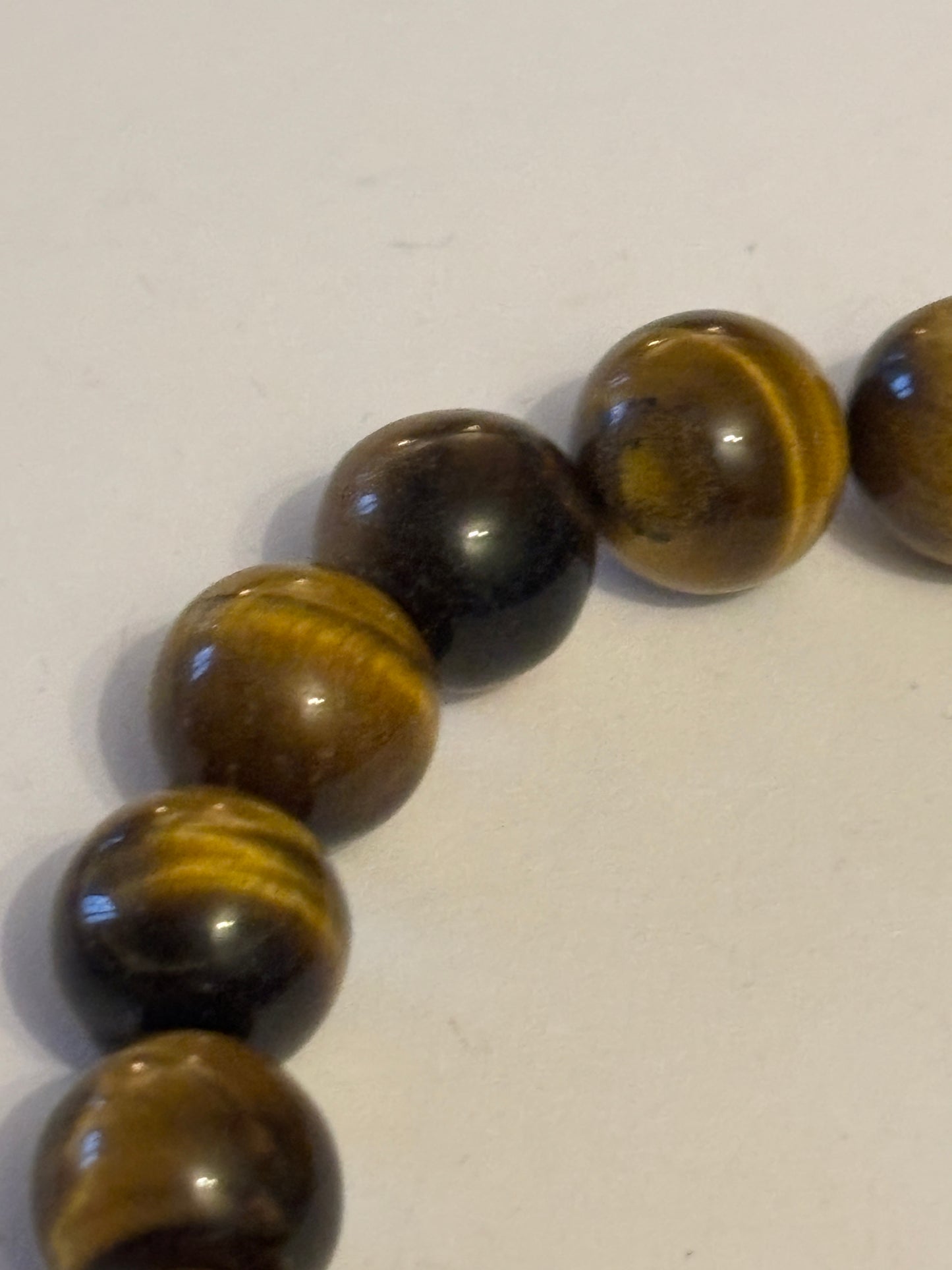 Brown glossy tigers eye style beaded bracelet