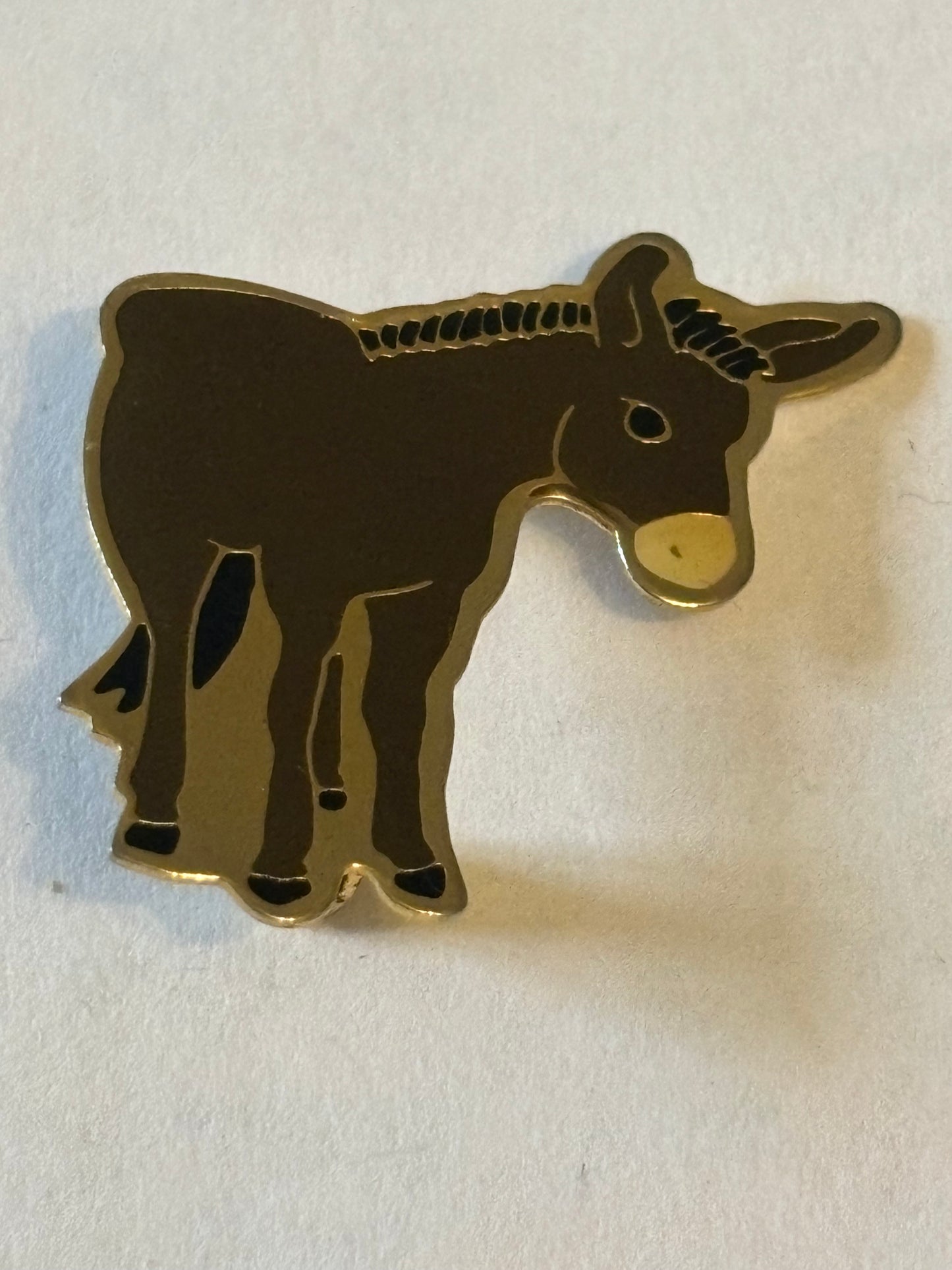 Brown Donkey Badge on gold metal