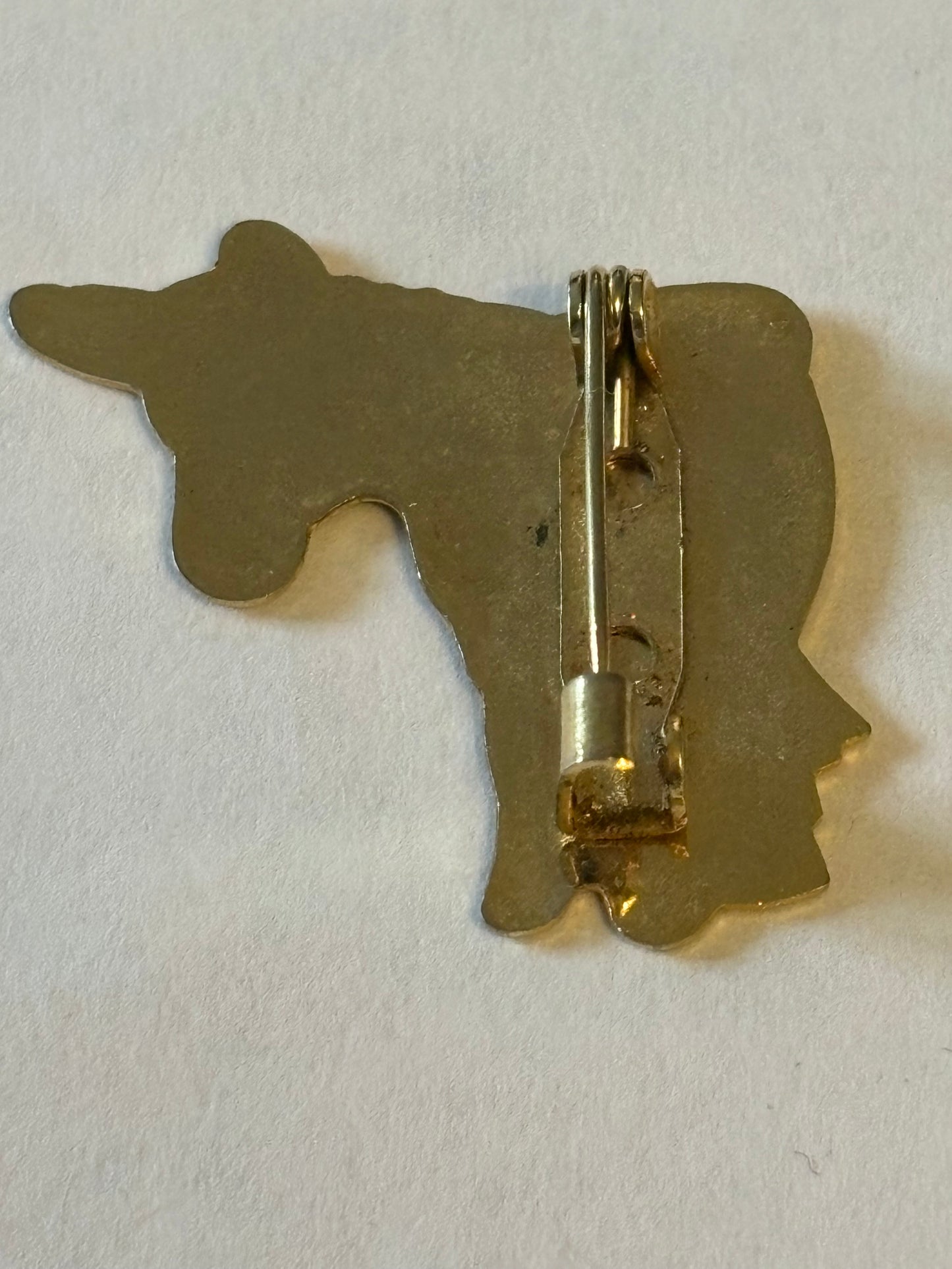 Brown Donkey Badge on gold metal