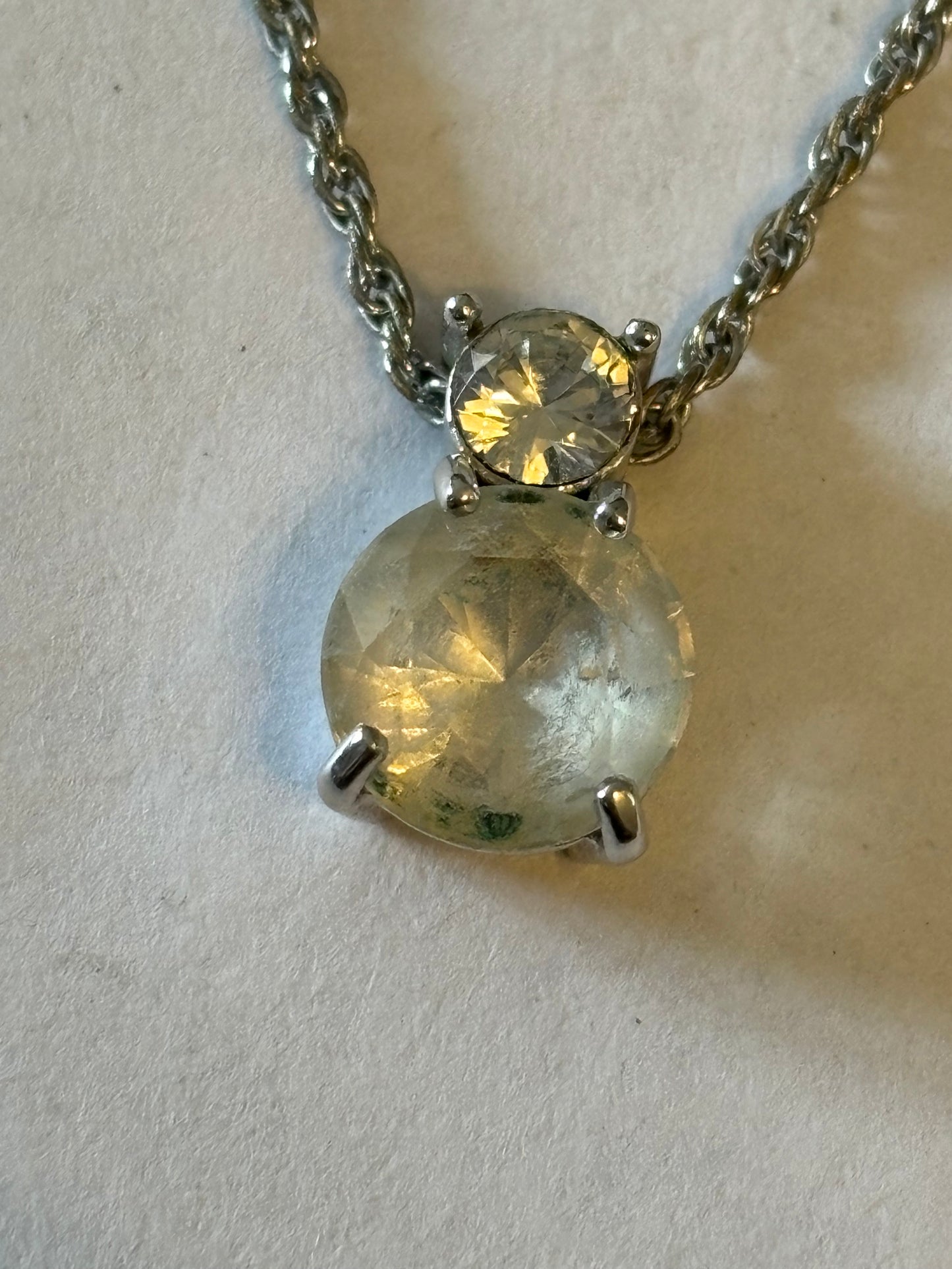 Swarovski Double White Stone Necklace