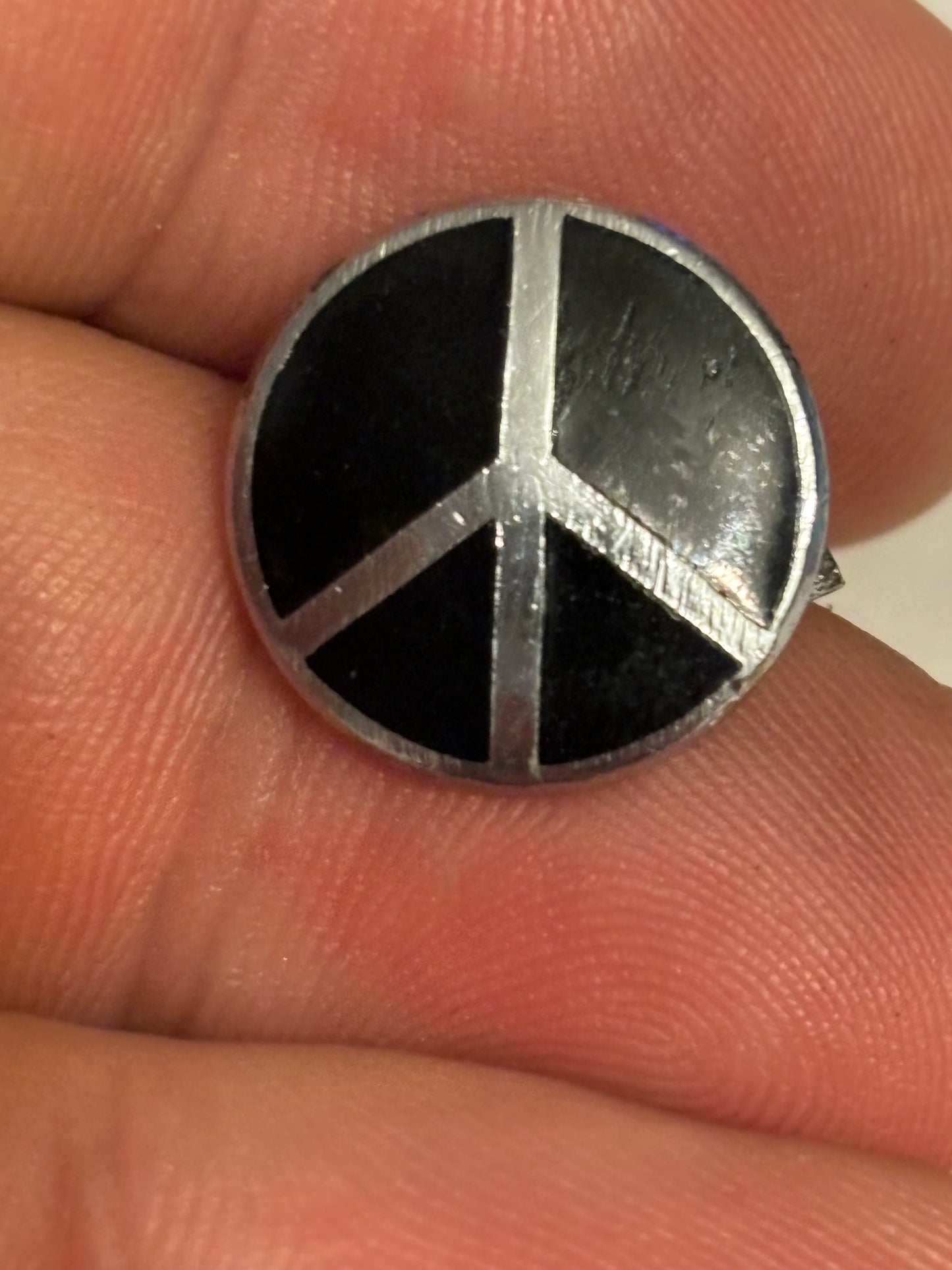 Black and Silver Peace Badge