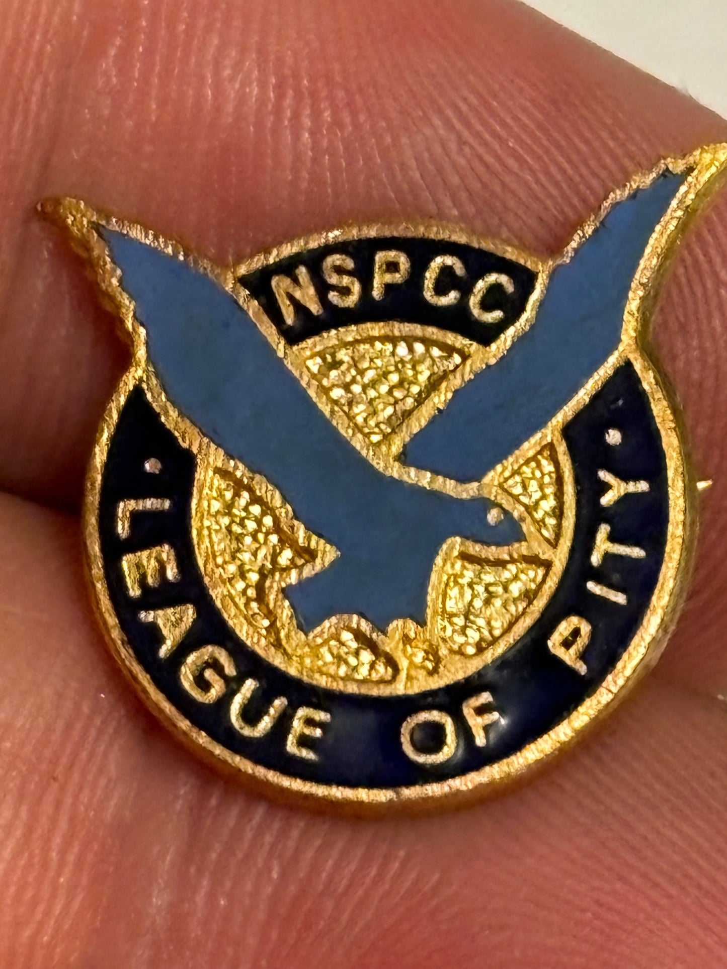 NSPCC League of Pity pin badge