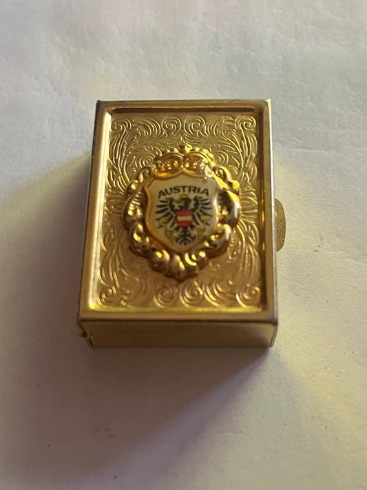 Small Austrian Gold Metal Pill Box