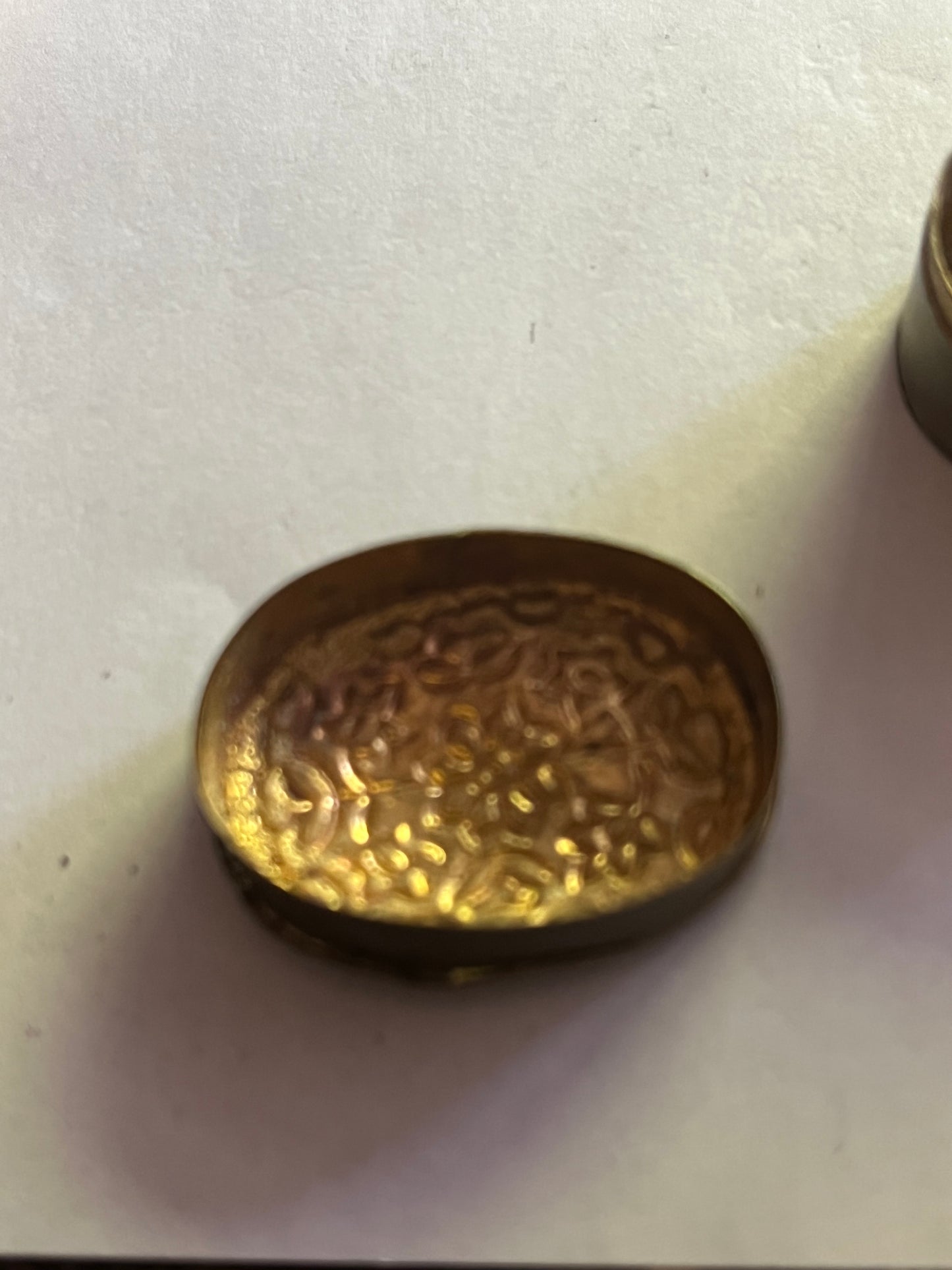 Small Pill Box with patterned enamel lid