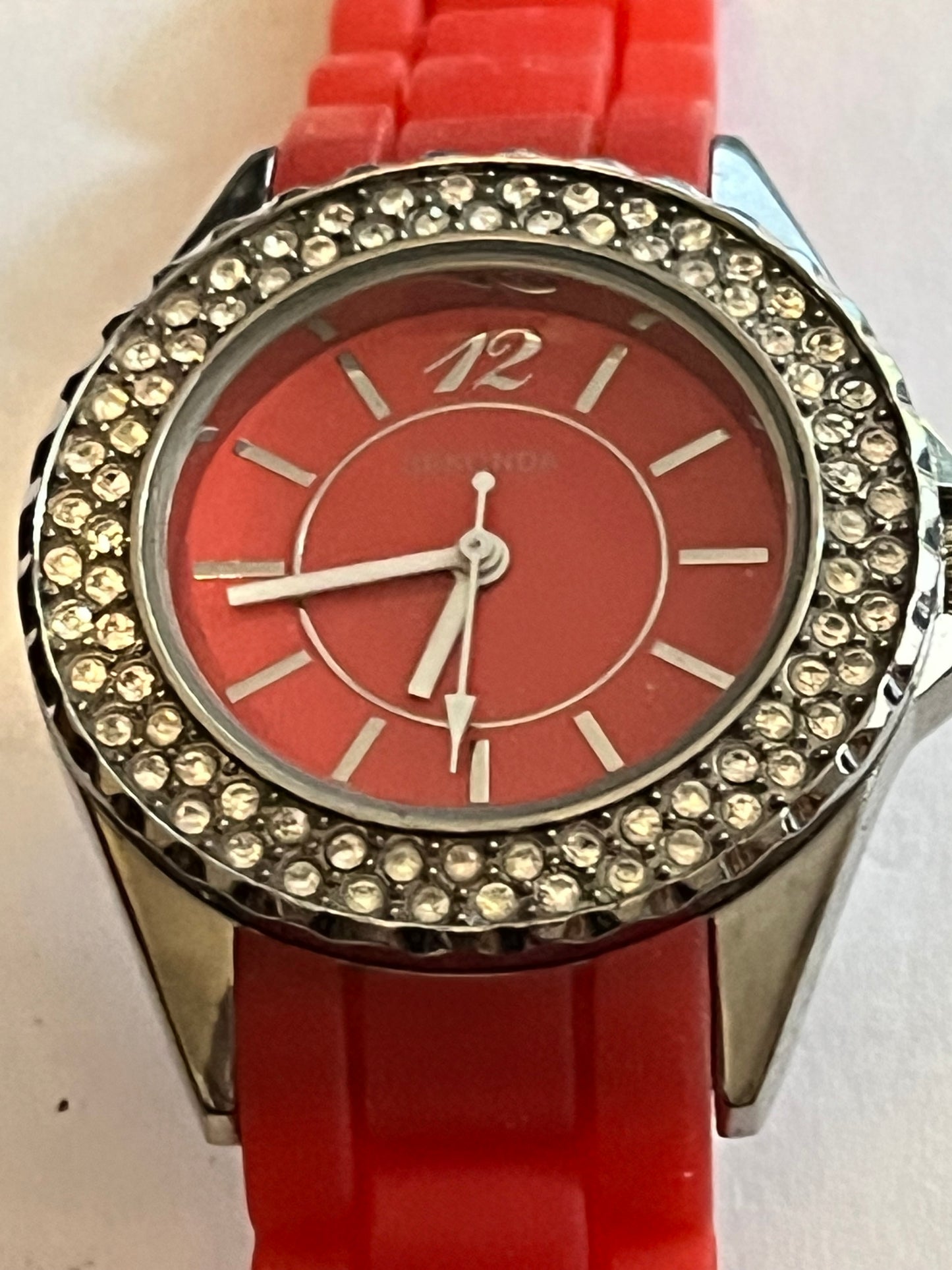 Sekonda Red Rubber and Jewels Ladies Watch - Untested