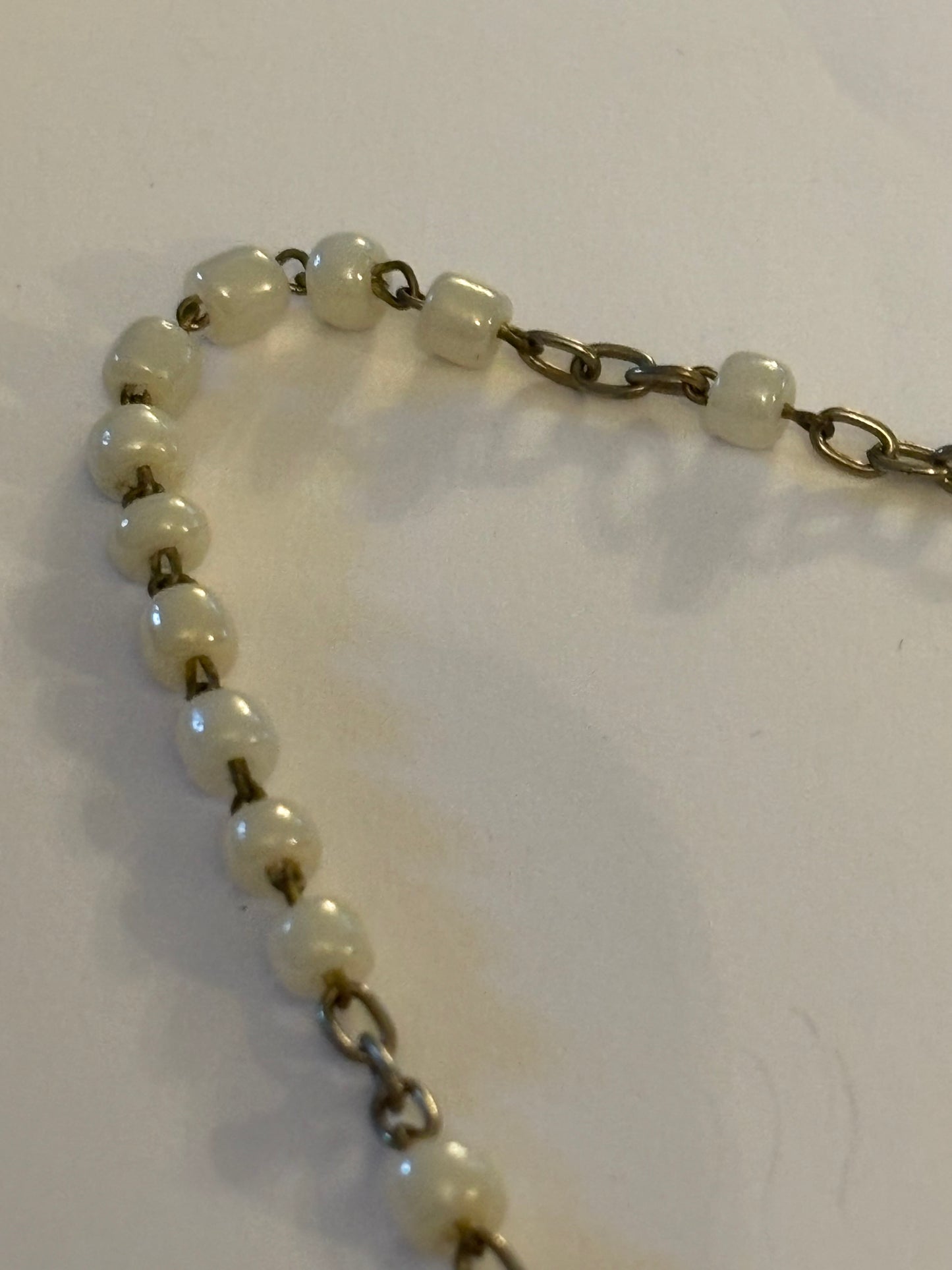 Cloudy white rosary beads