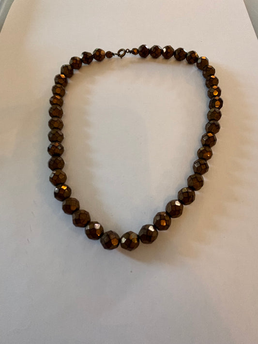 Bronzey coloured crystal style bead necklace