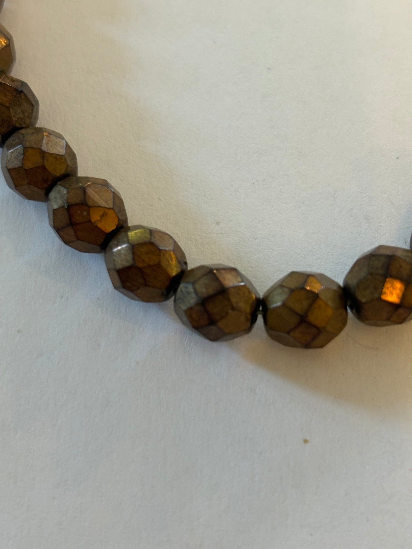 Bronzey coloured crystal style bead necklace