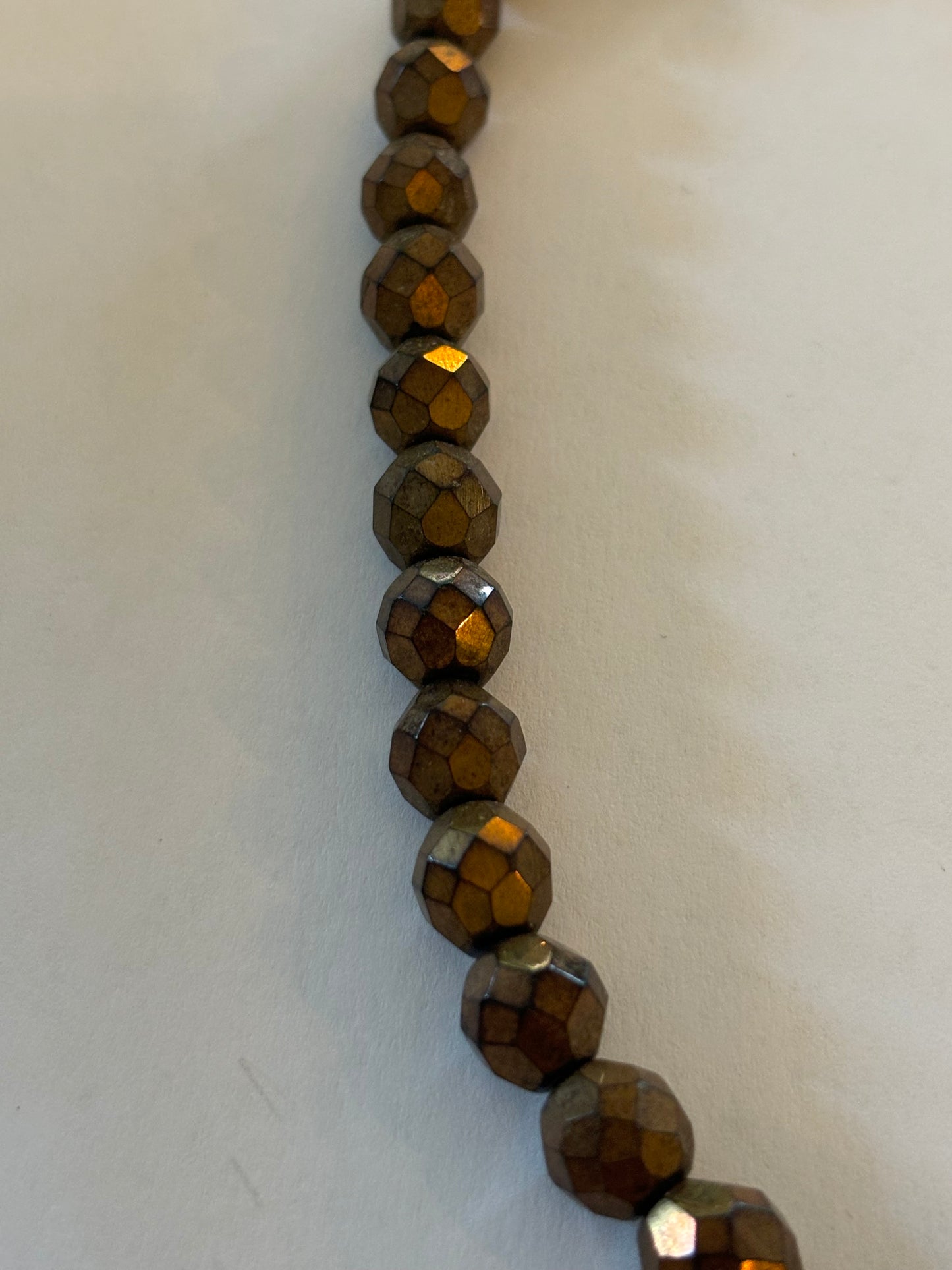 Bronzey coloured crystal style bead necklace