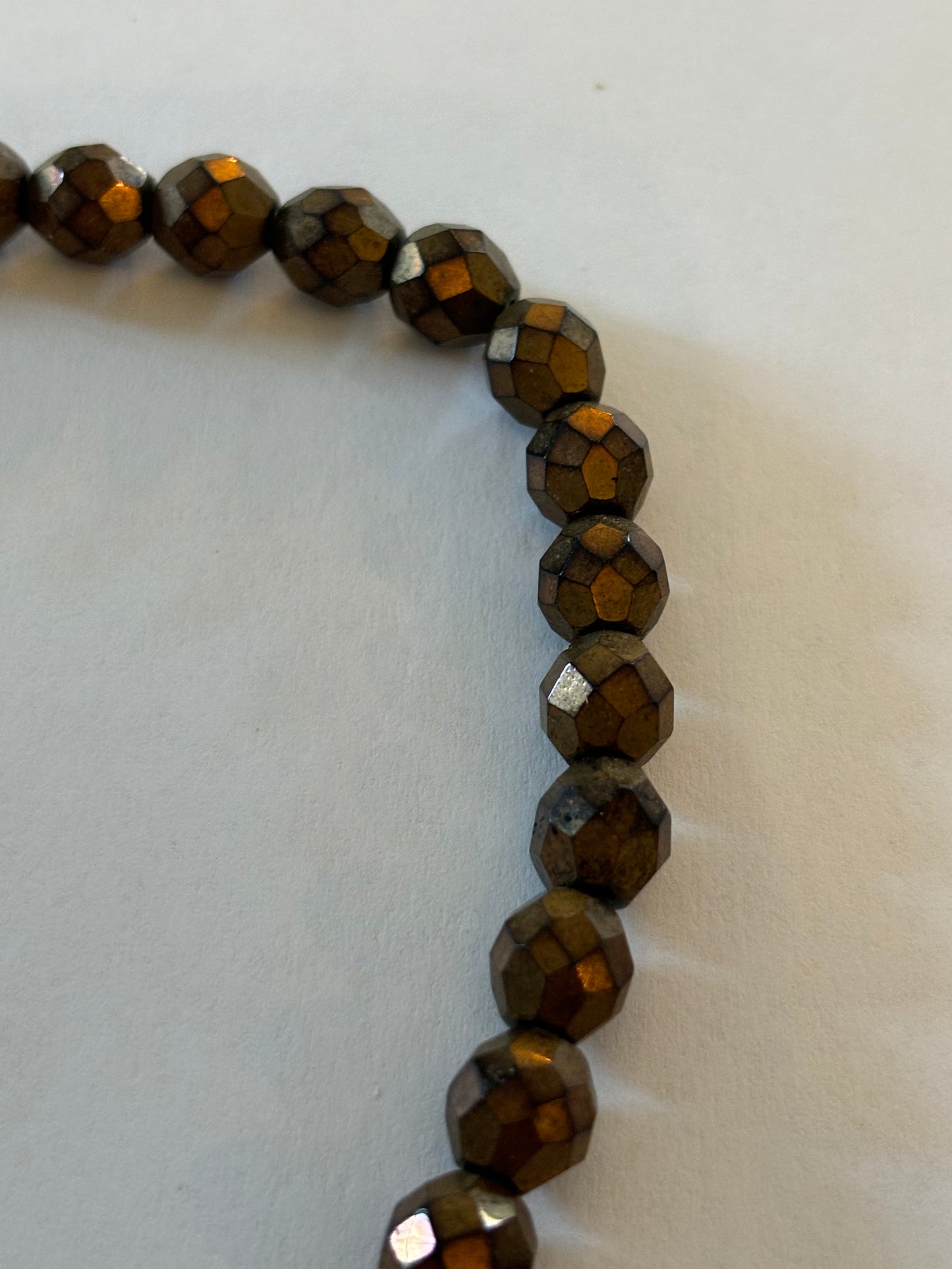 Bronzey coloured crystal style bead necklace