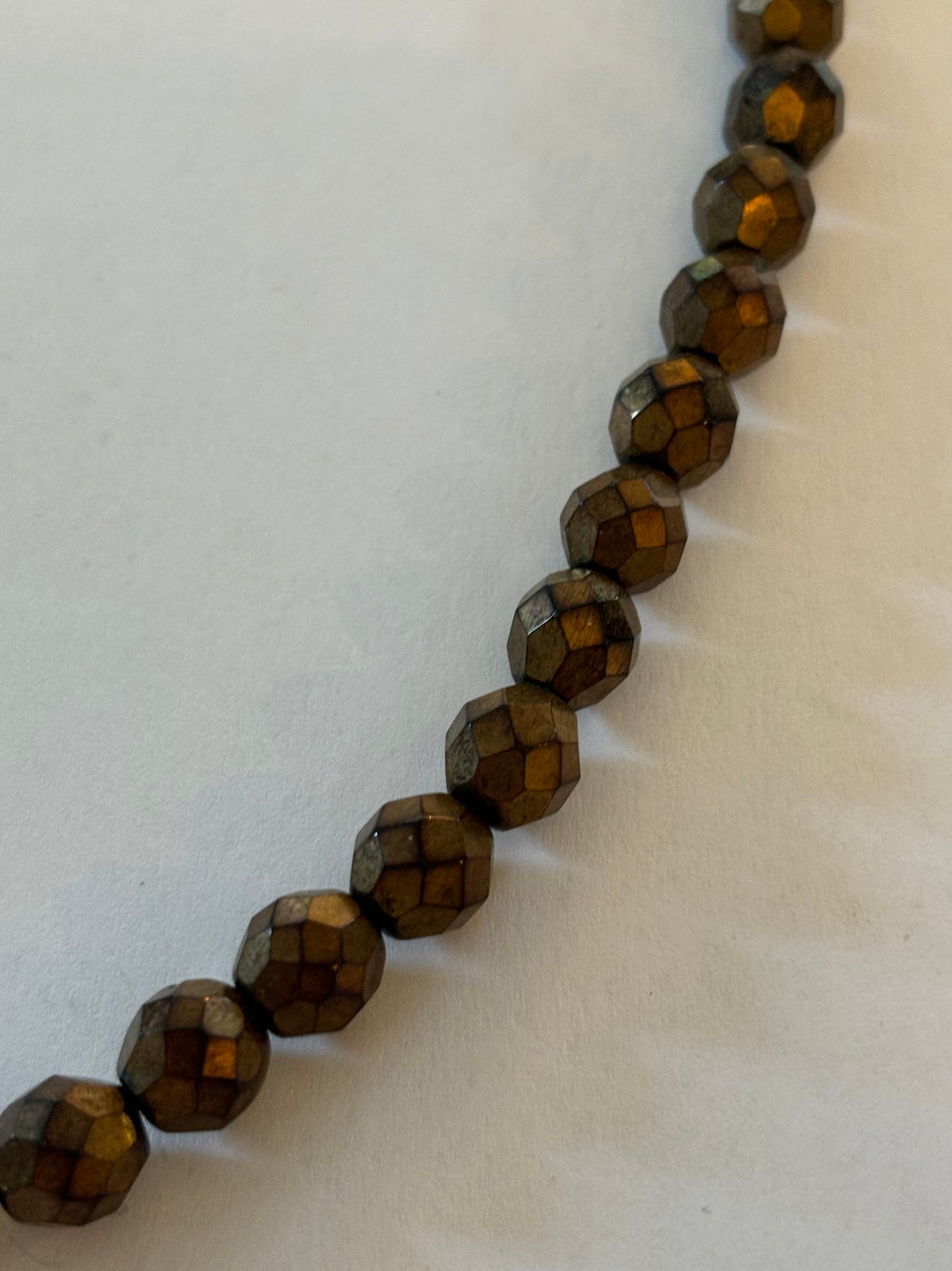 Bronzey coloured crystal style bead necklace