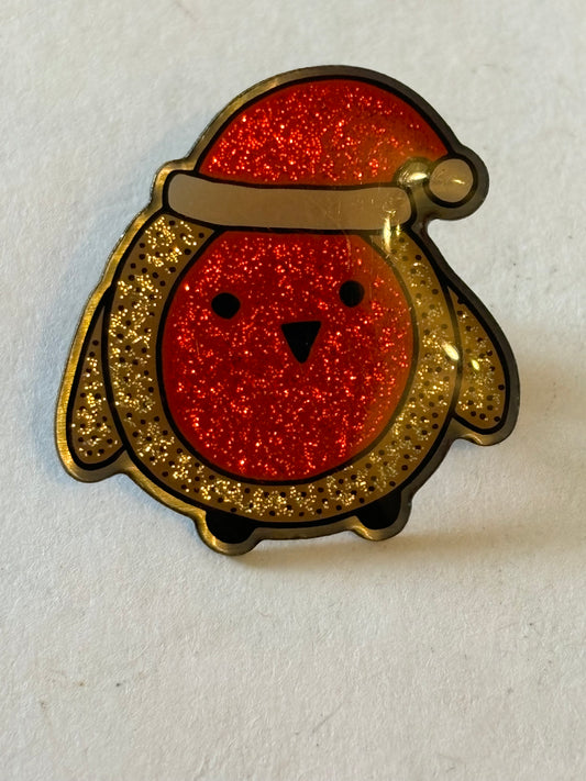 Christmas Robin Sparkle Badge